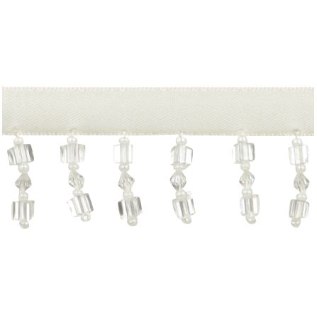 John Lewis Square Beaded Trim, White, L2m