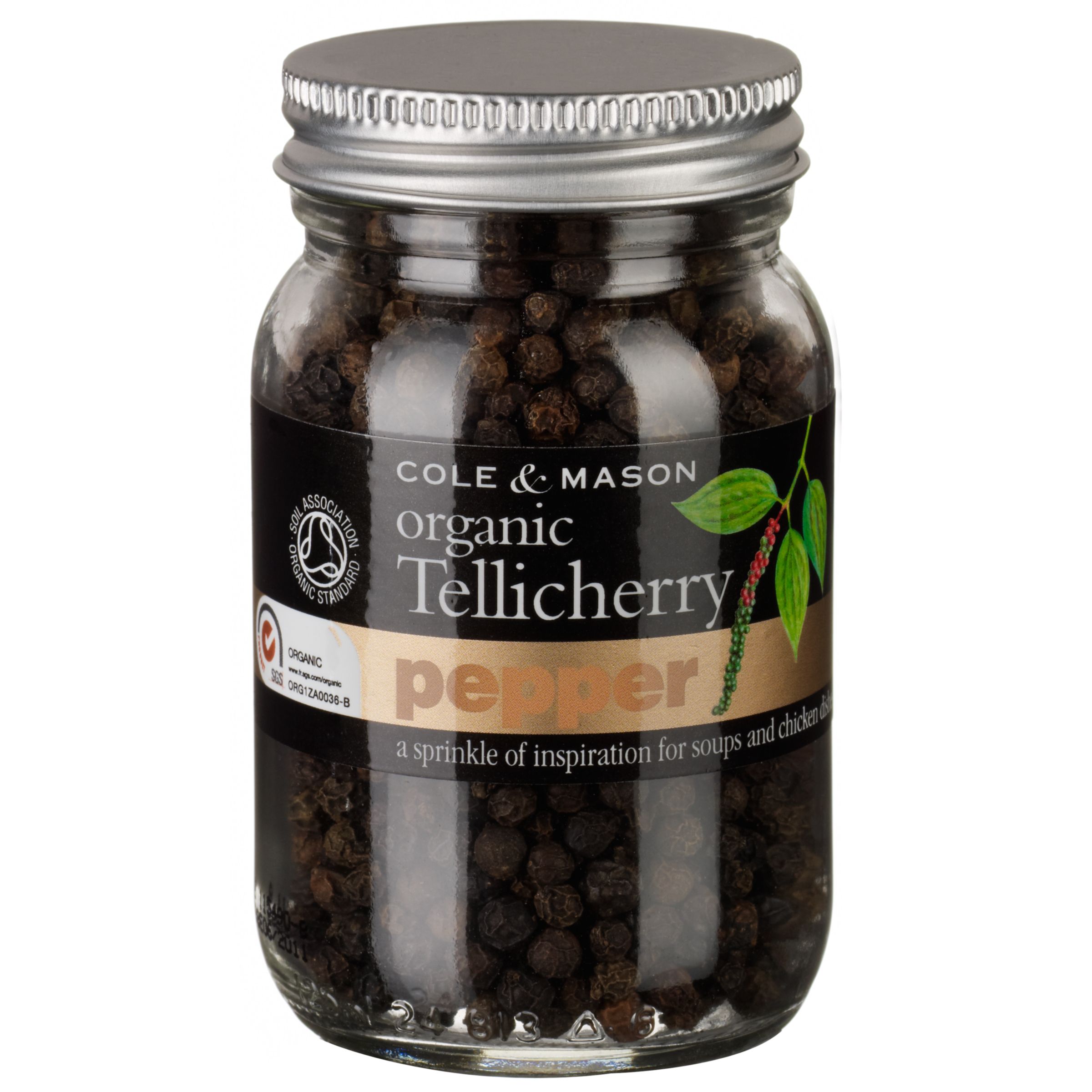Cole amp Mason Organic Tellicherry Pepper 80g
