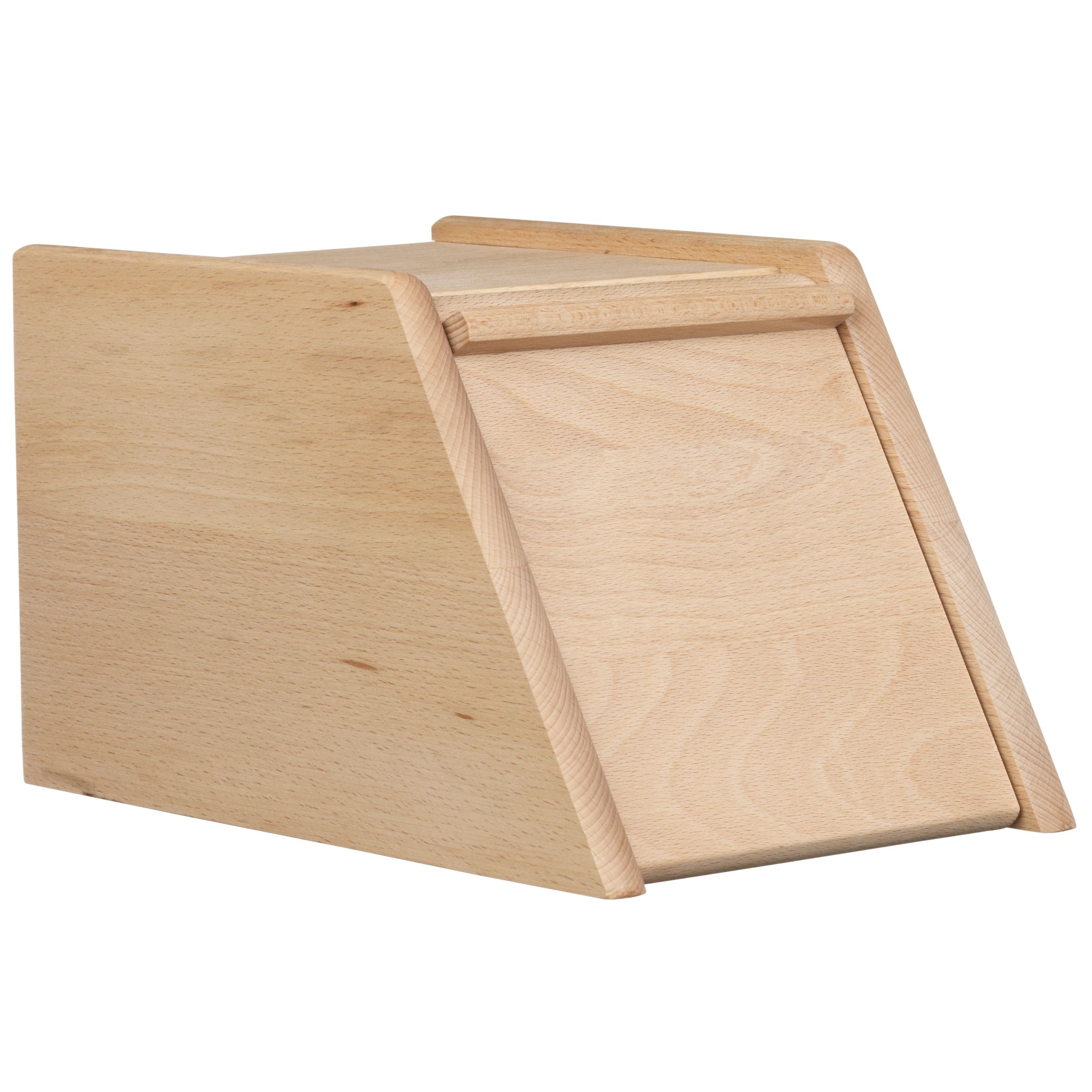 John Lewis FSC Beech Flap Bread Bin