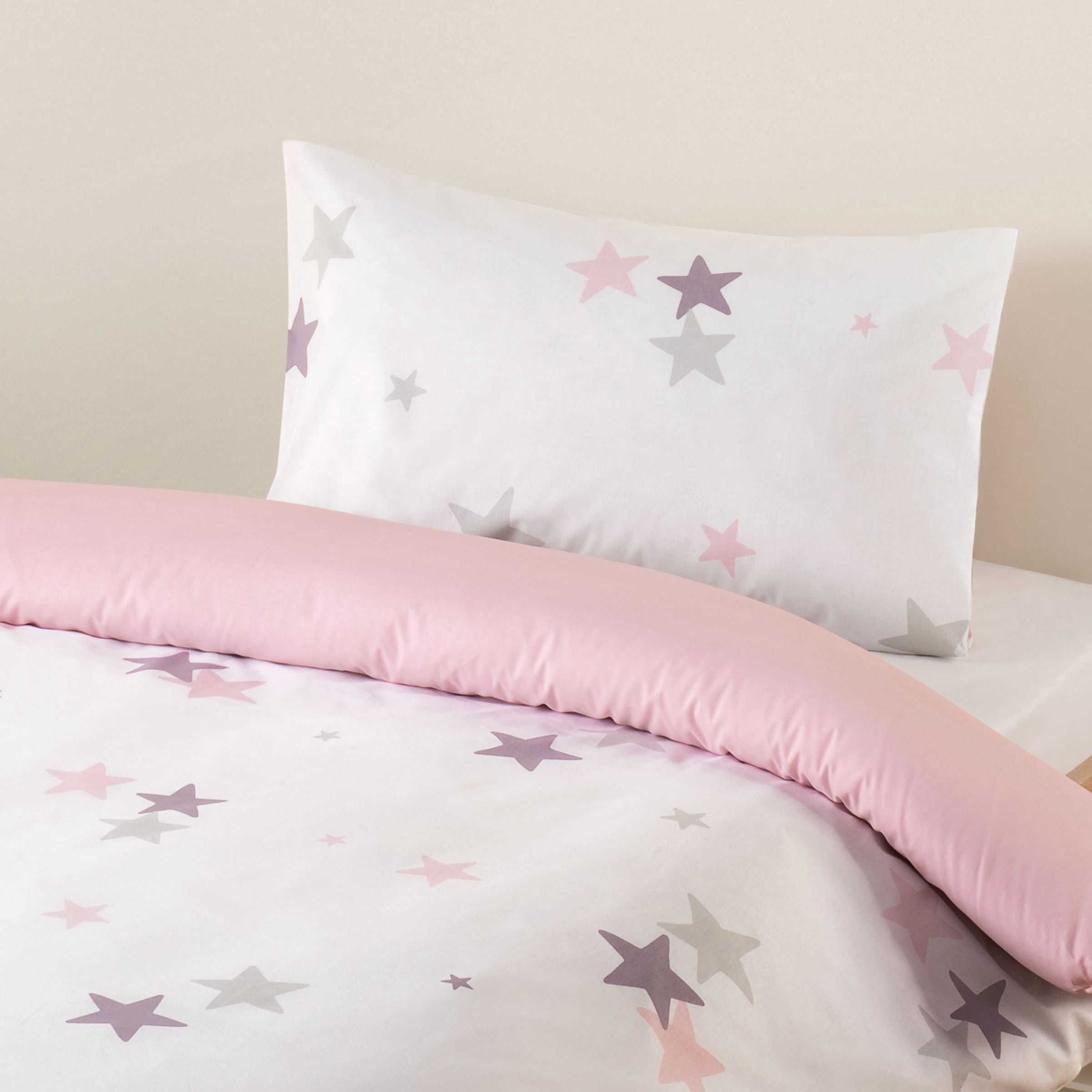 John Lewis Stars Duvet Cover Set, Pink