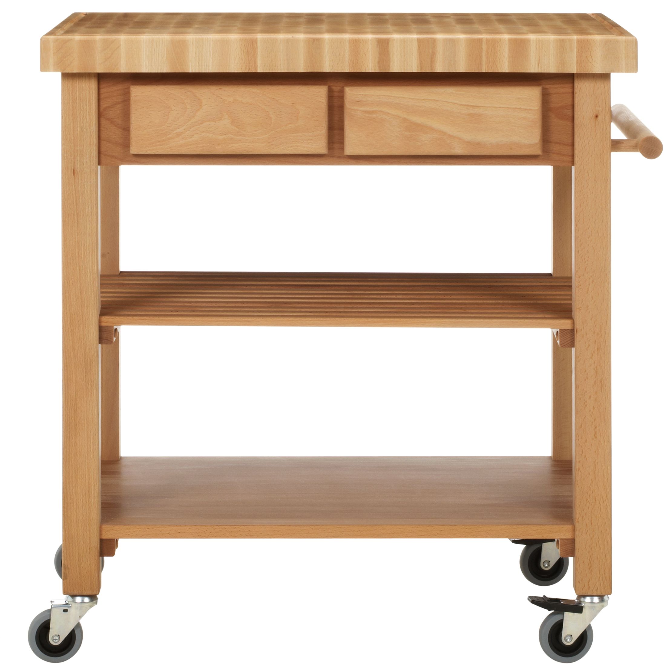 John Lewis FSC End Grain Solid Beech Butcher's Trolley at John Lewis