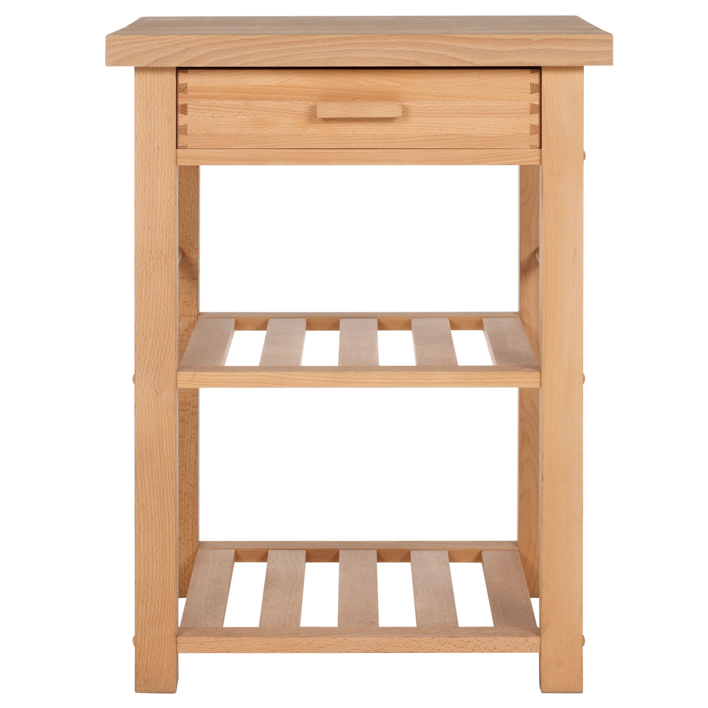 John Lewis Solid FSC Beech Wood Butcher's Trolley at JohnLewis