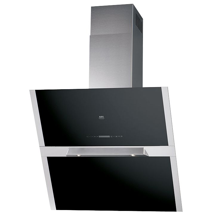 AEG DD9996-B Chimney Cooker Hood, Black at John Lewis