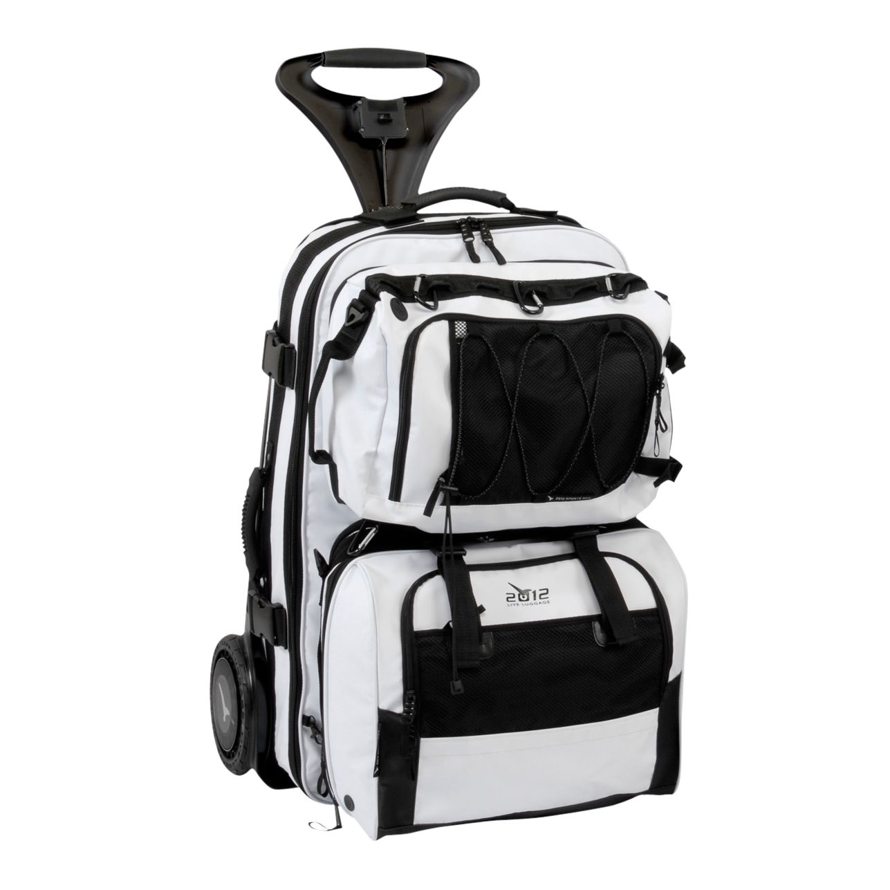 Live Luggage 2012 Powered Sports Bag, Black/White, Black Handle at JohnLewis