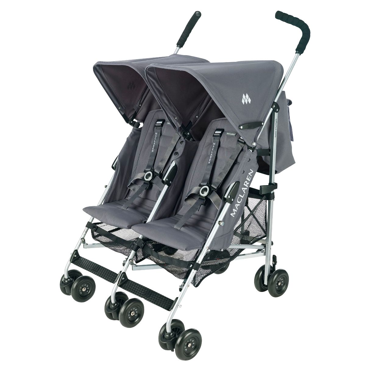 Maclaren Twin Triumph Pushchair, Charcoal