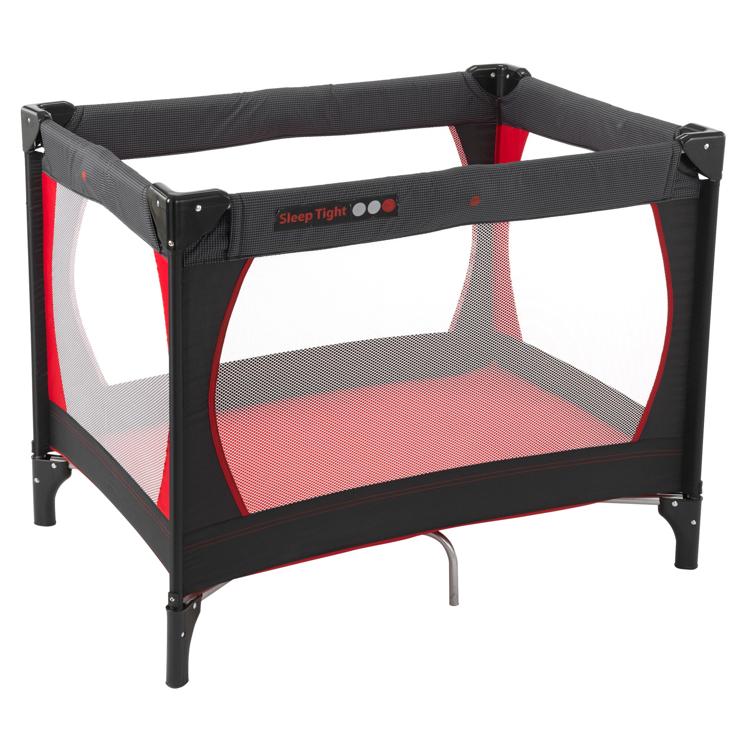 My Child Sleep Tight Travel Cot, Black/Red