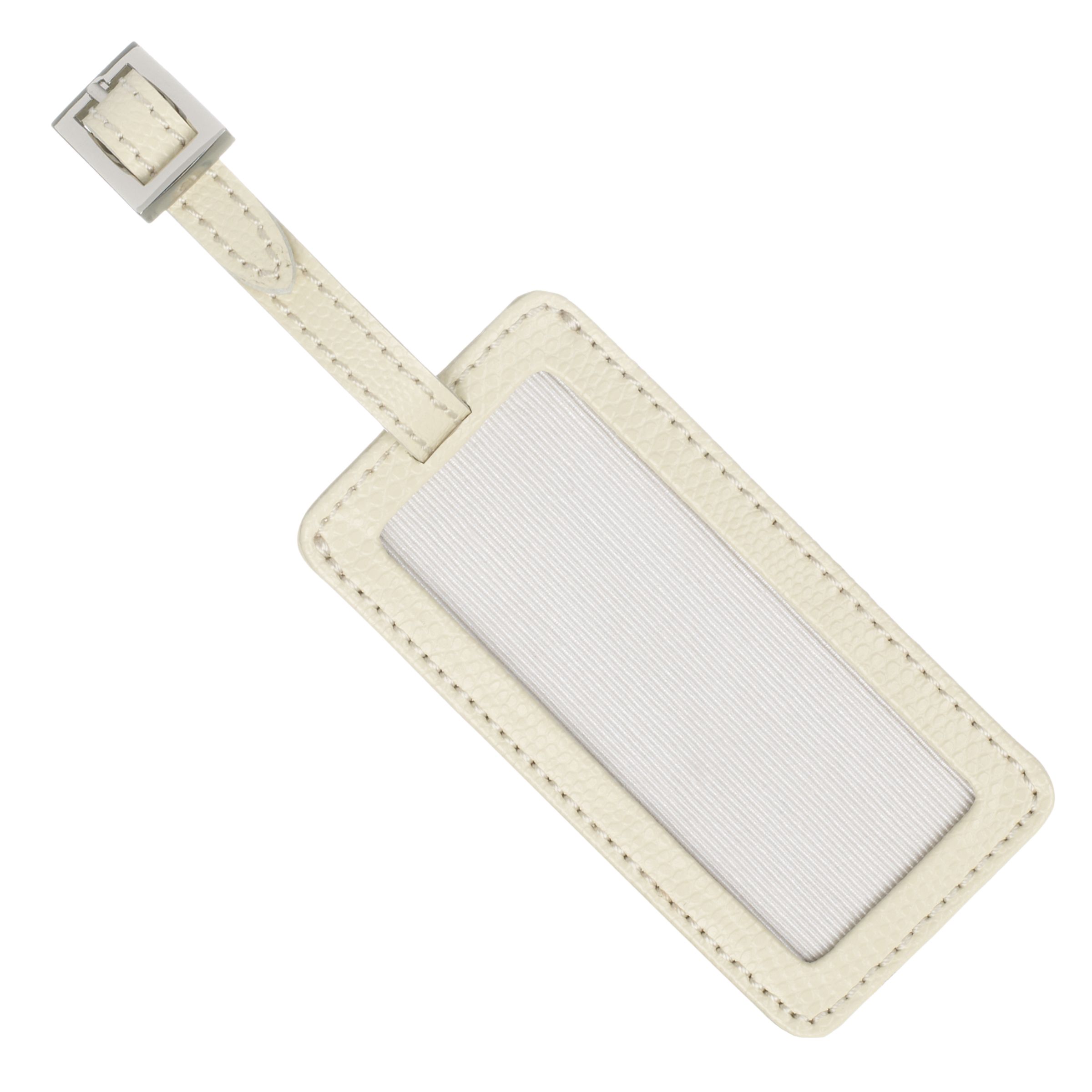 John Lewis Leather Luggage Tags, Cream