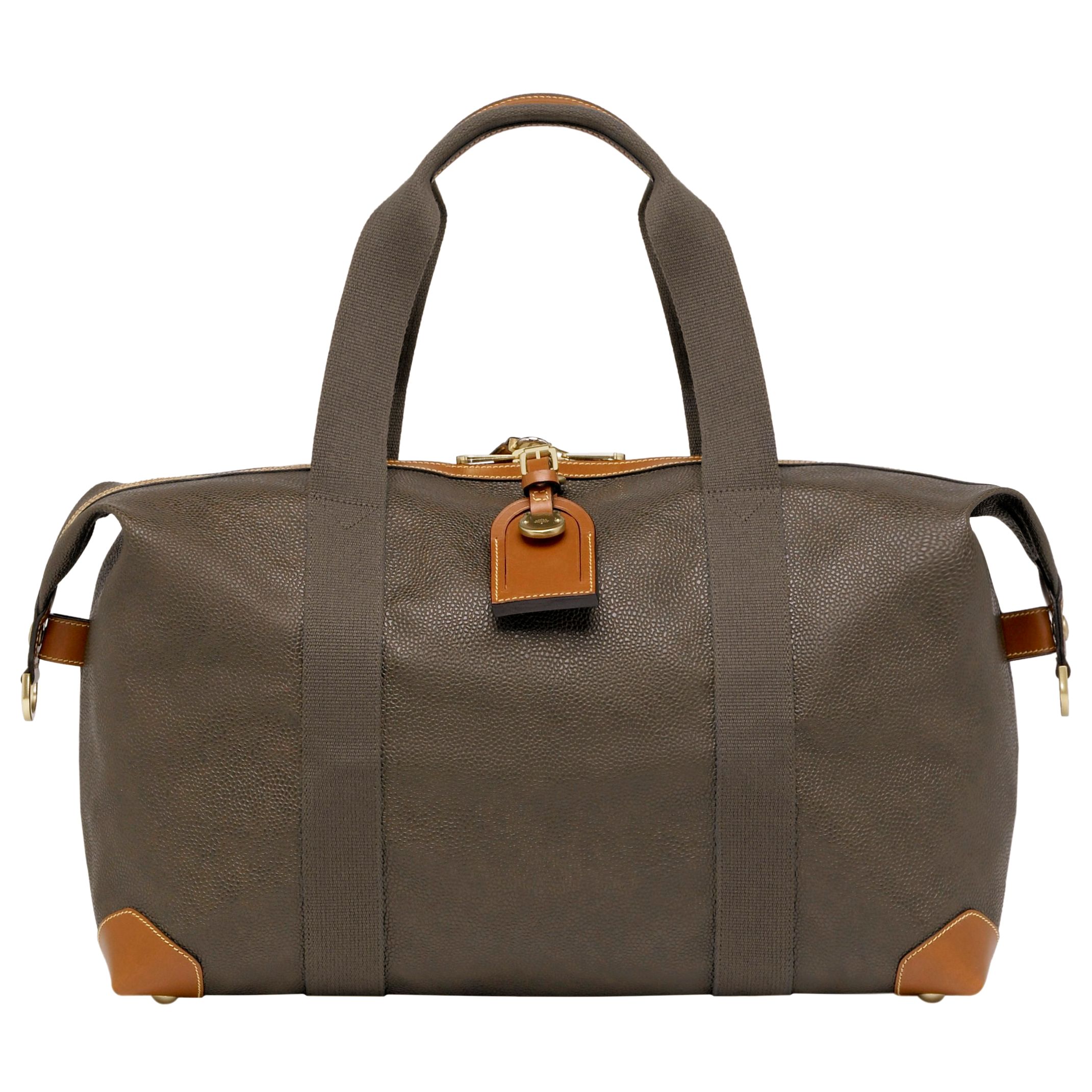 Mulberry Scotchgrain Simple Clipper Holdall, Mole/Cognac, Mole/Cognac at John Lewis