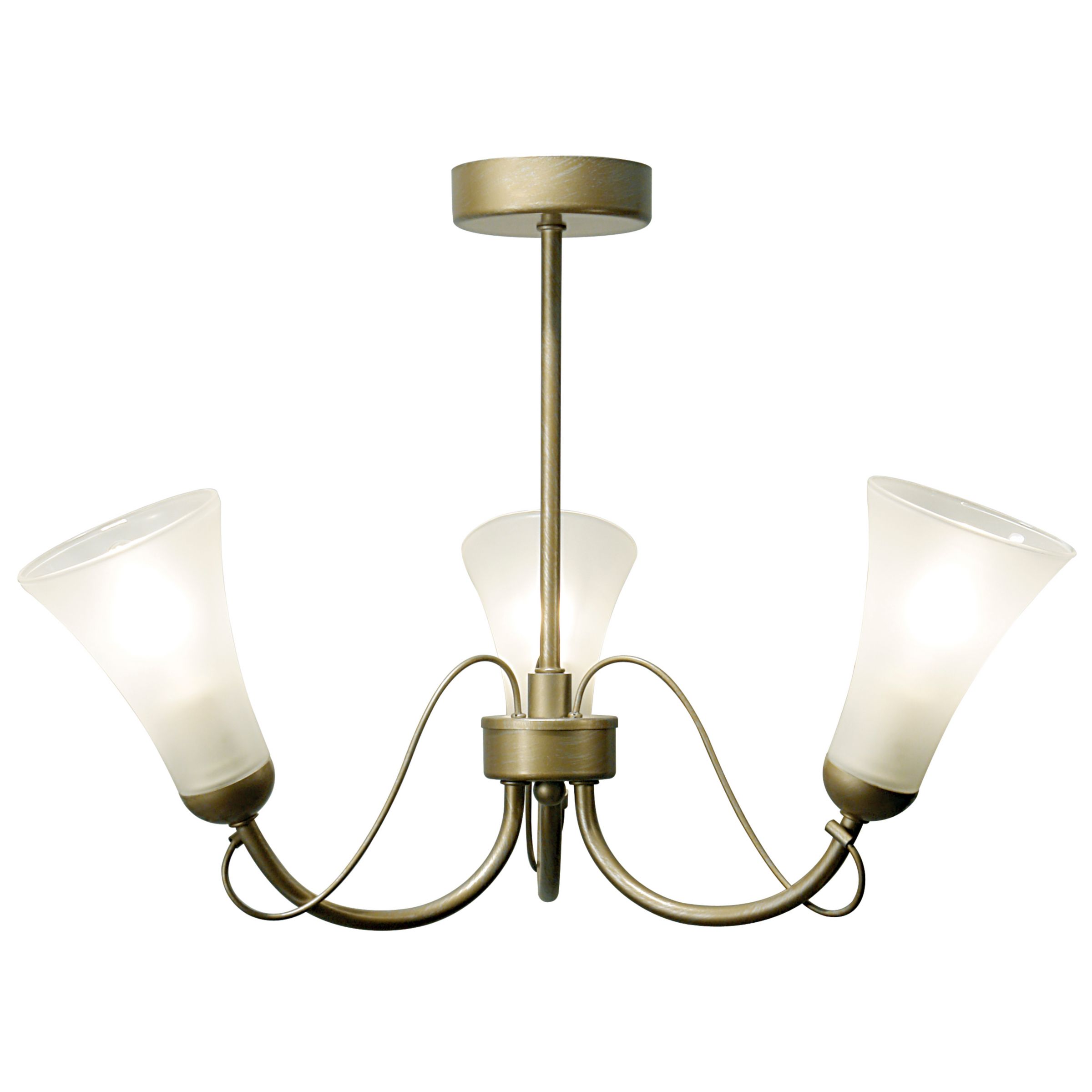 John Lewis Rene Ceiling Light, 3 Arm, Champagne