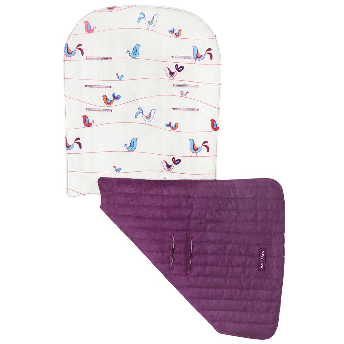 Maclaren Bird on a Wire Seat Liner, Purple/White