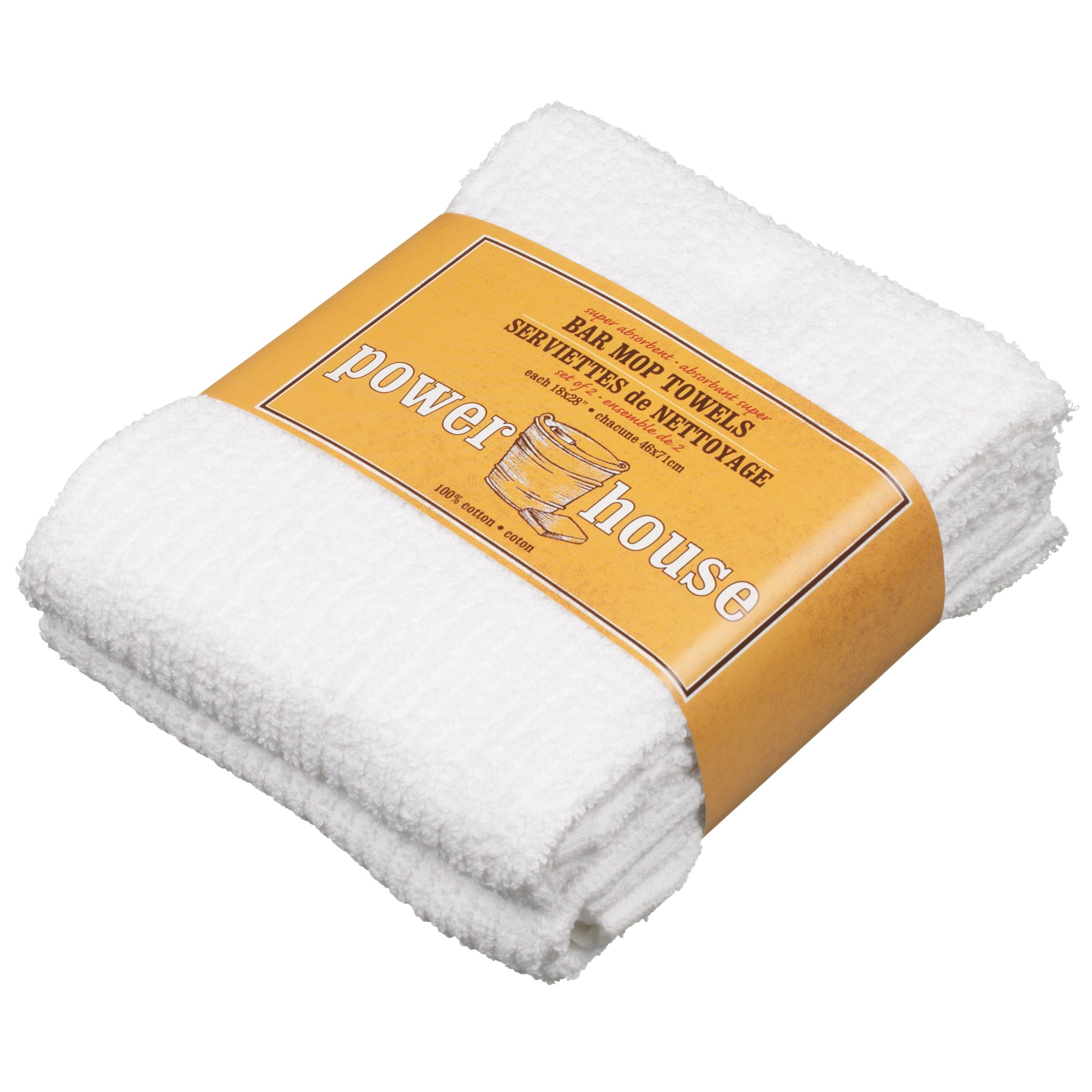 Super Absorbant Bar Towels Set of 2 White