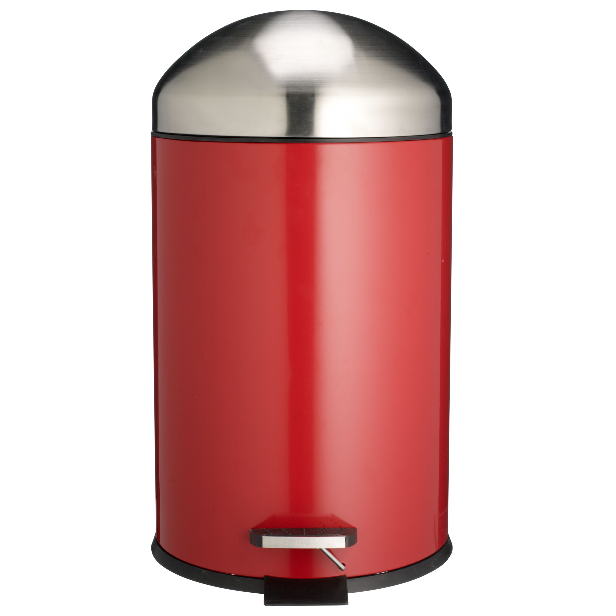 John Lewis Dome Pedal Bin, Red, 20L
