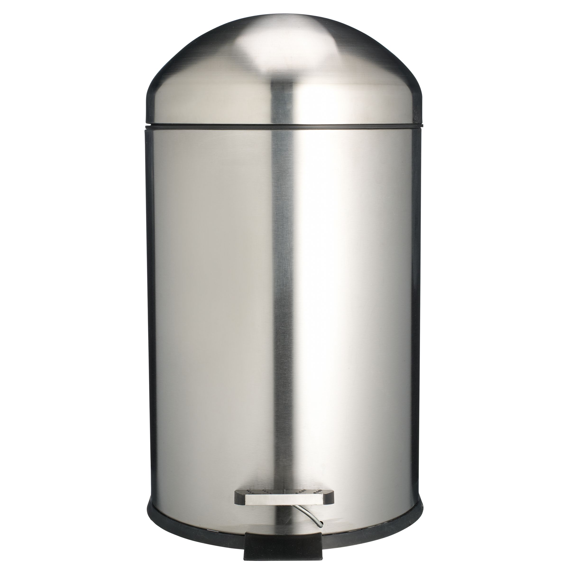 John Lewis Dome Pedal Bin, Satin Steel, 20L