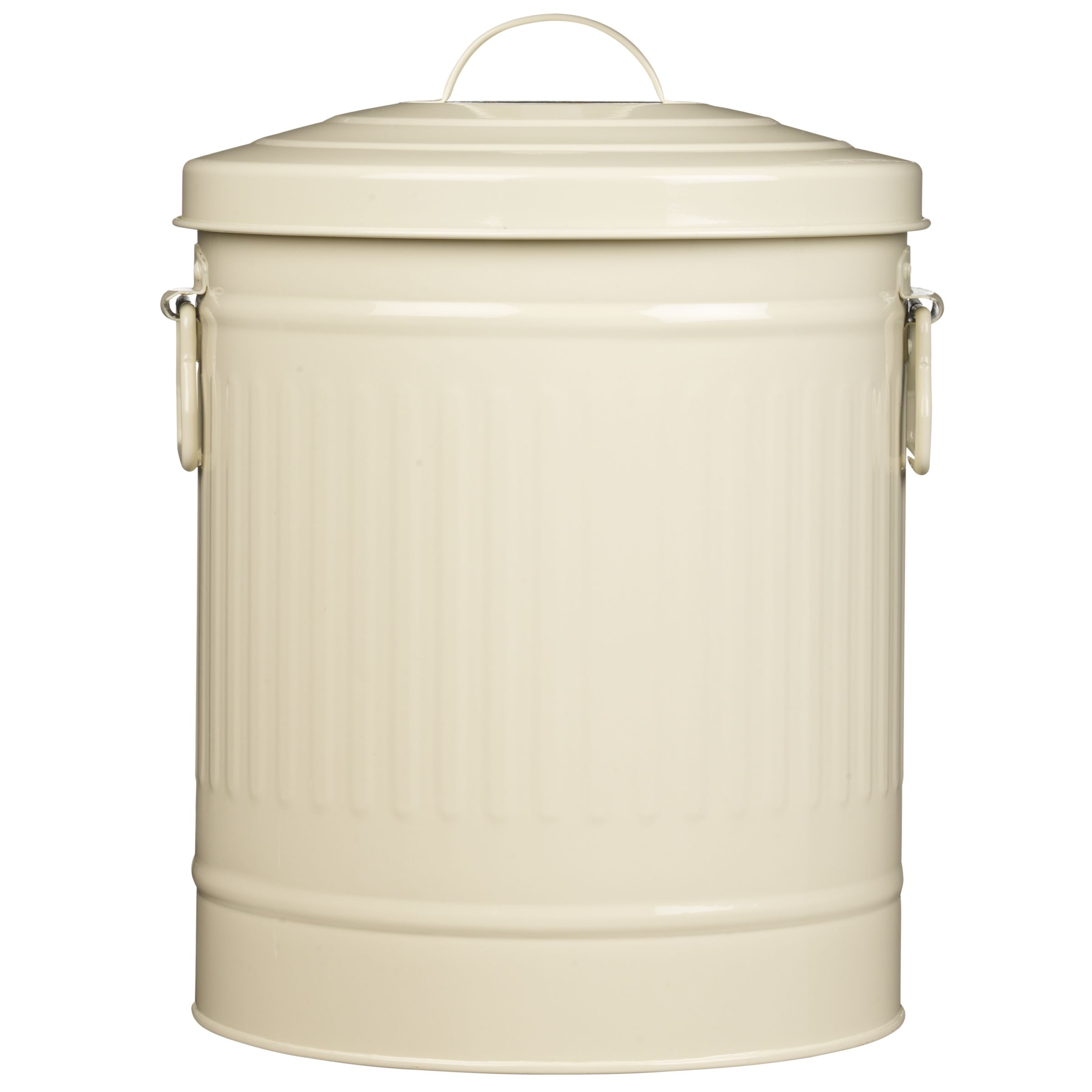 John Lewis Lidded Bin, Almond, 10L