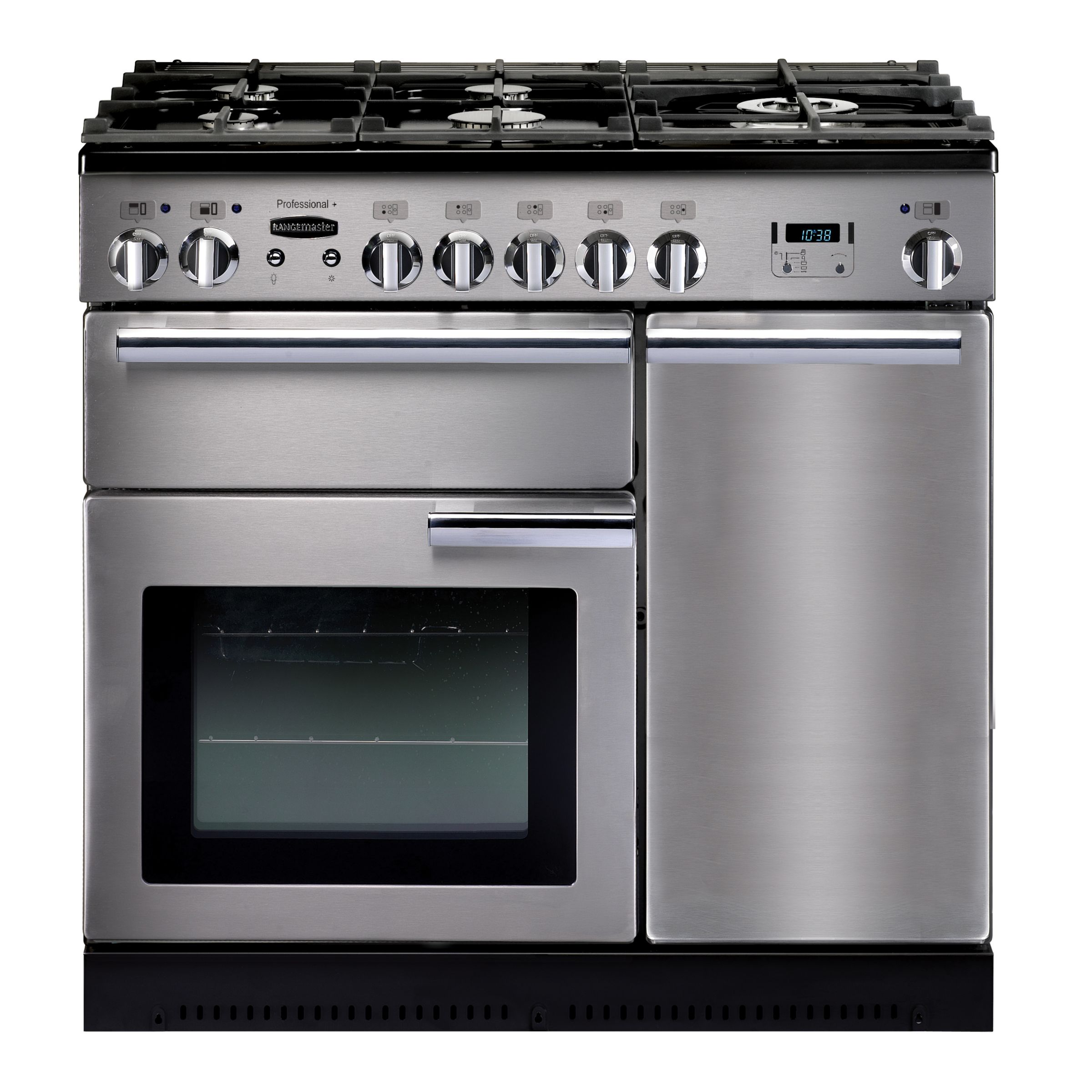Rangemaster Professional+ 90 Dual Fuel Range Cooker, Stainless Steel