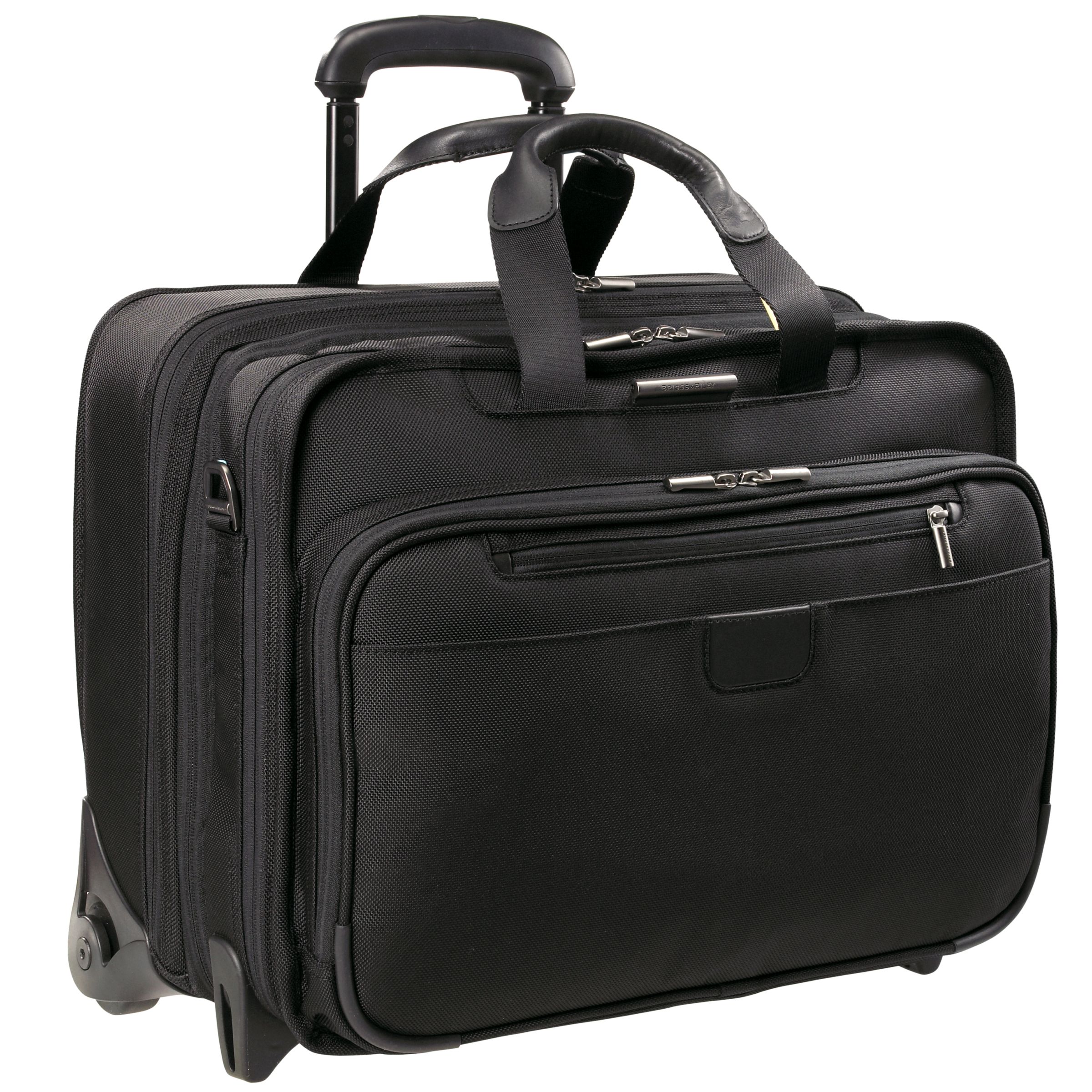 Briggs & Riley 17" Executive Expandable Rolling Briefcase, Black at John Lewis