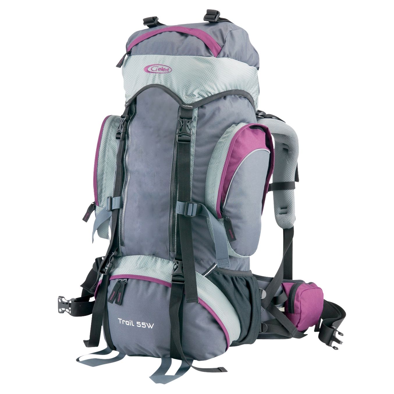 Gelert Trail 55 Litre Women's Backpack, Grey/Purple