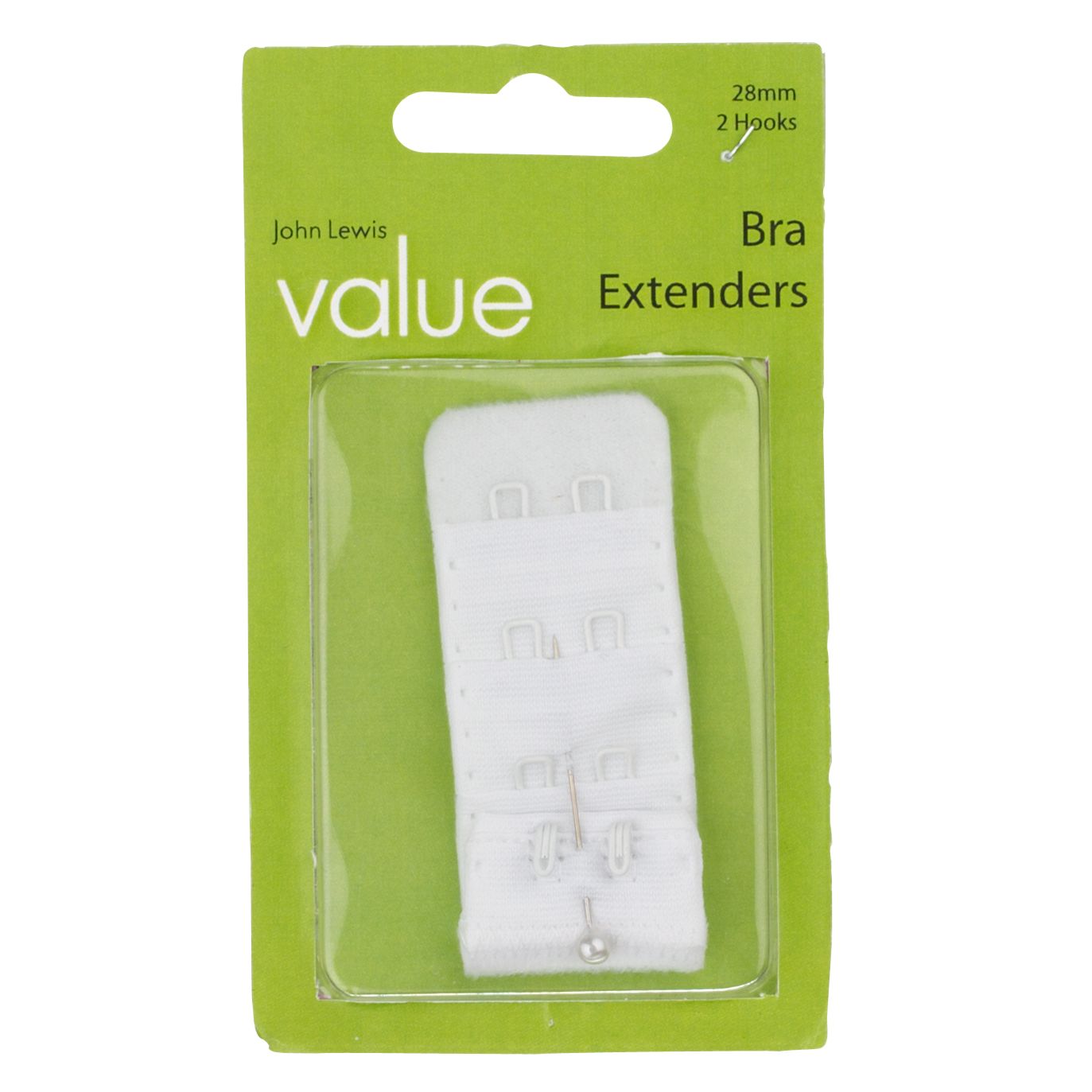 John Lewis Value 28mm Bra Extender, White
