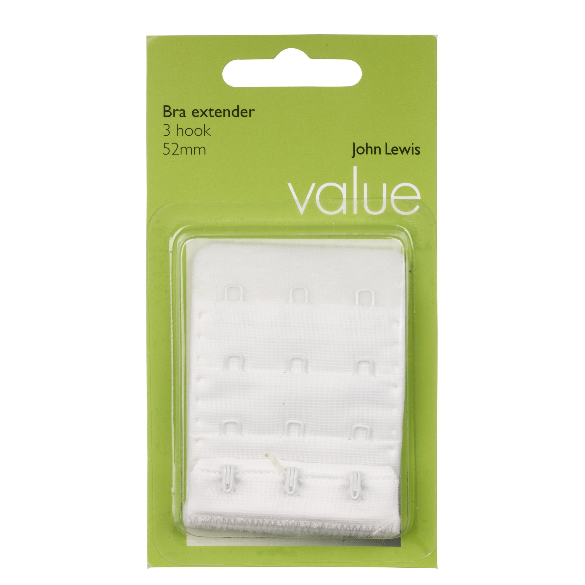 John Lewis Value 52mm Bra Extender, White