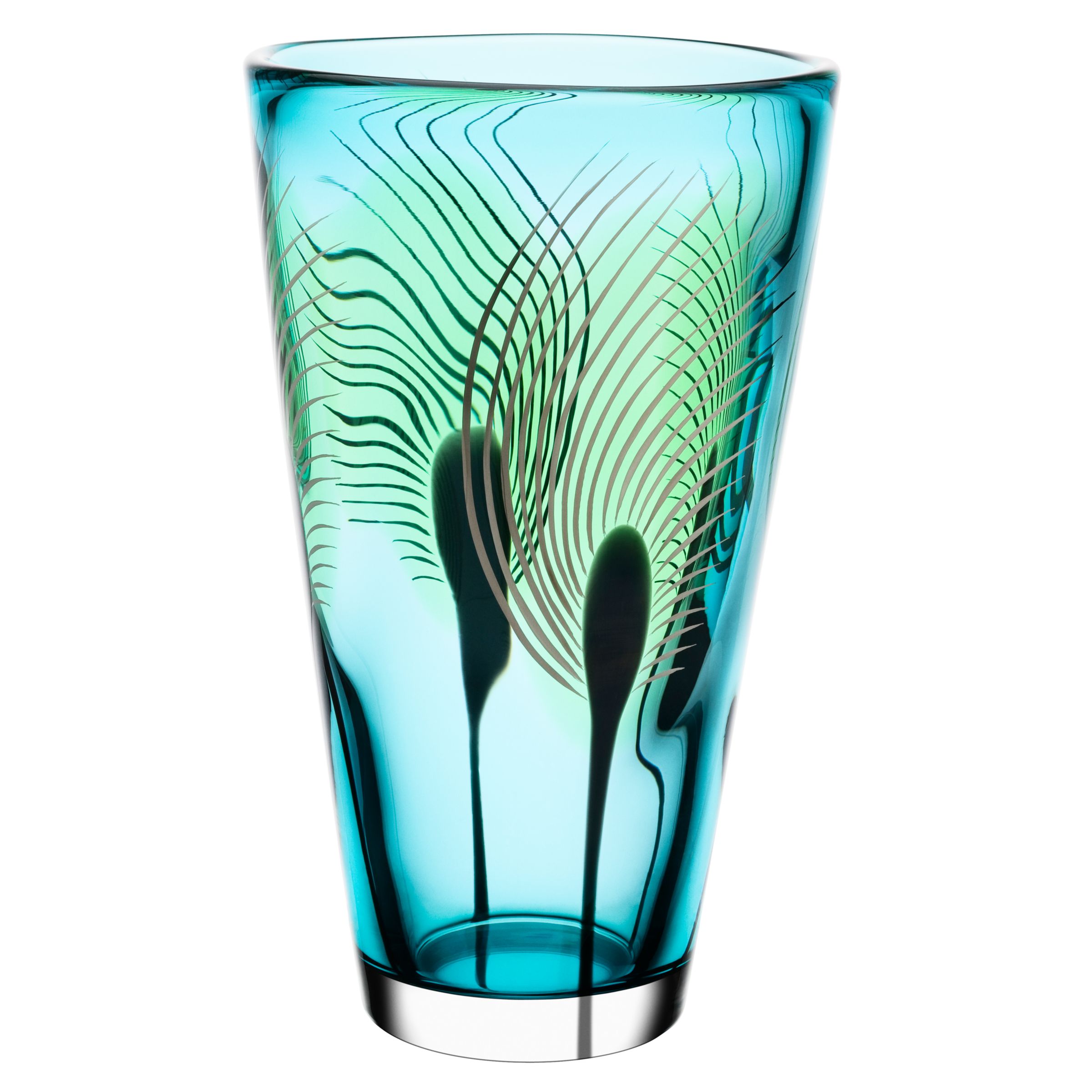 Kosta Boda Imagine Vase, Peacock at John Lewis
