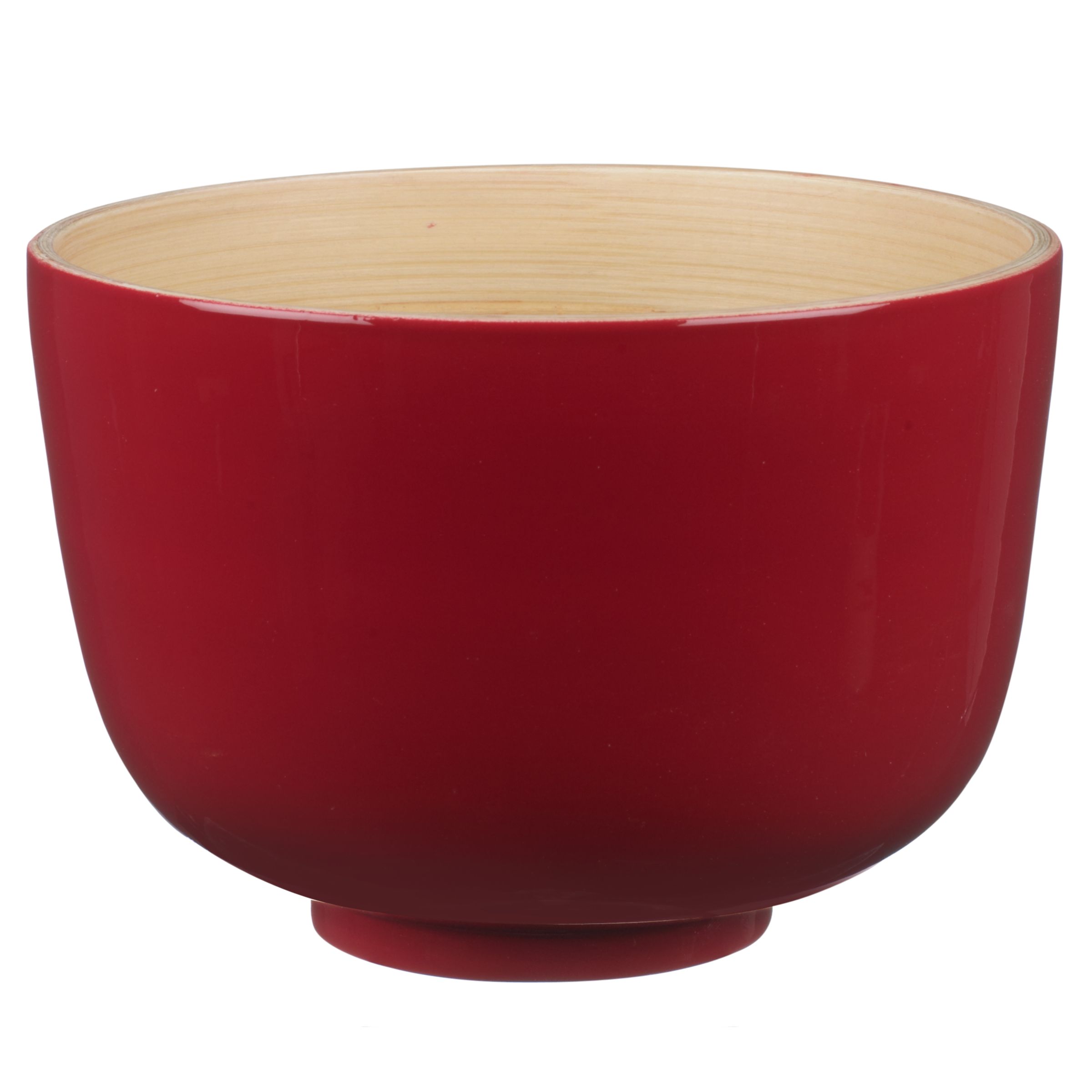 John Lewis Bamboo Serving Bowl, Red, Small