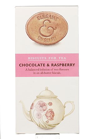 Elegant English Biscuits for Tea, Chocolate Raspberry, 125g