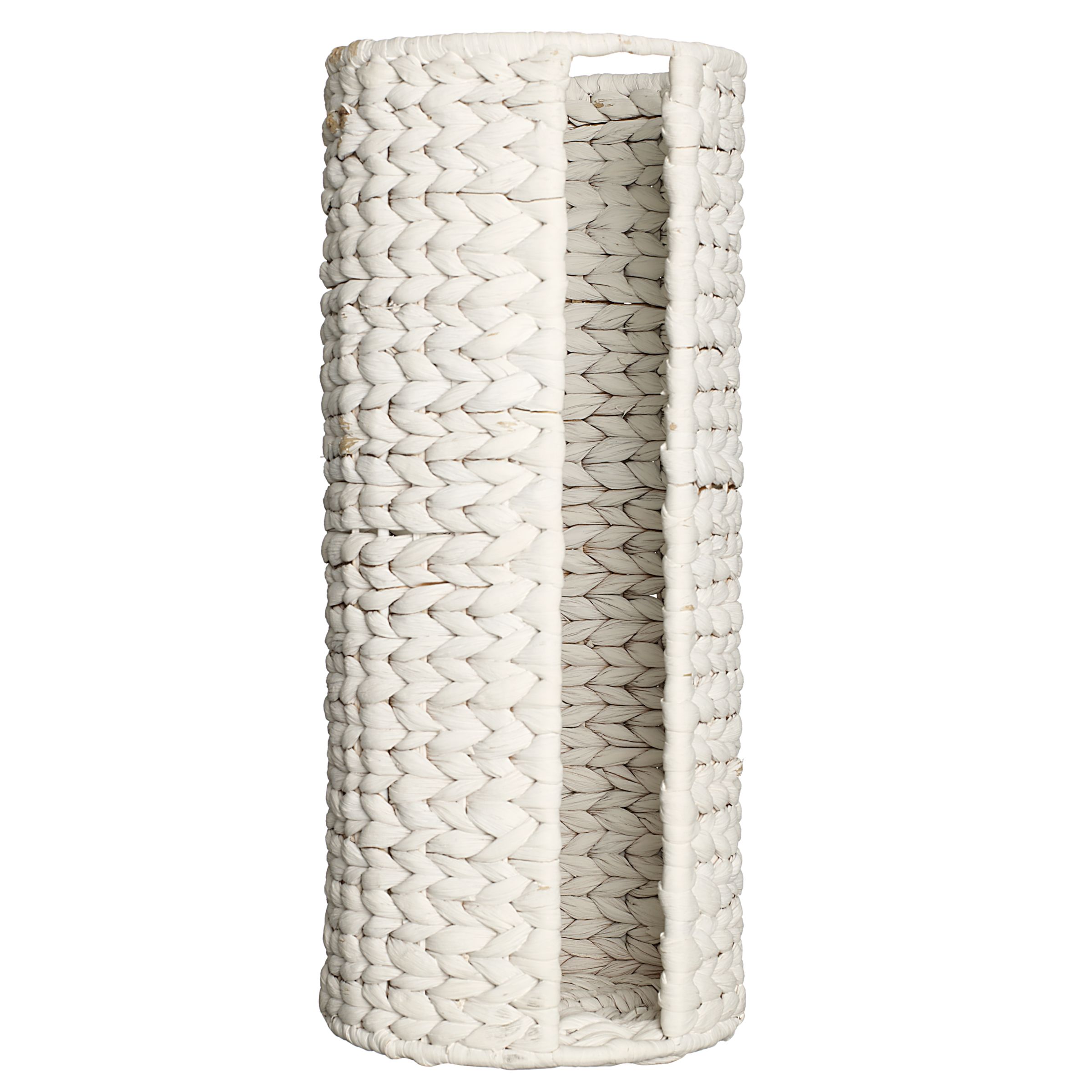 Water Hyacinth Toilet Roll Holder White