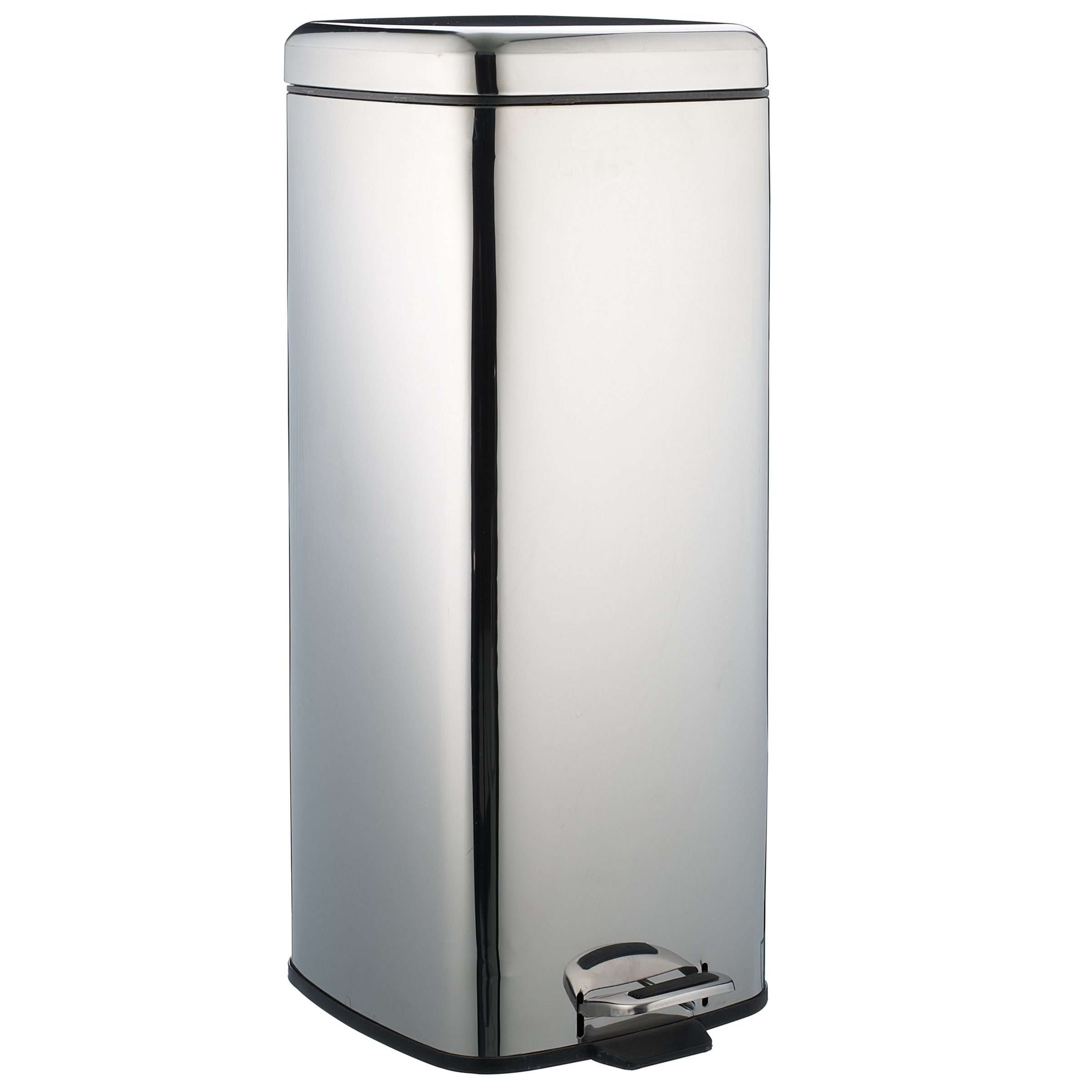 John Lewis Satin Square Pedal Bin, 30L