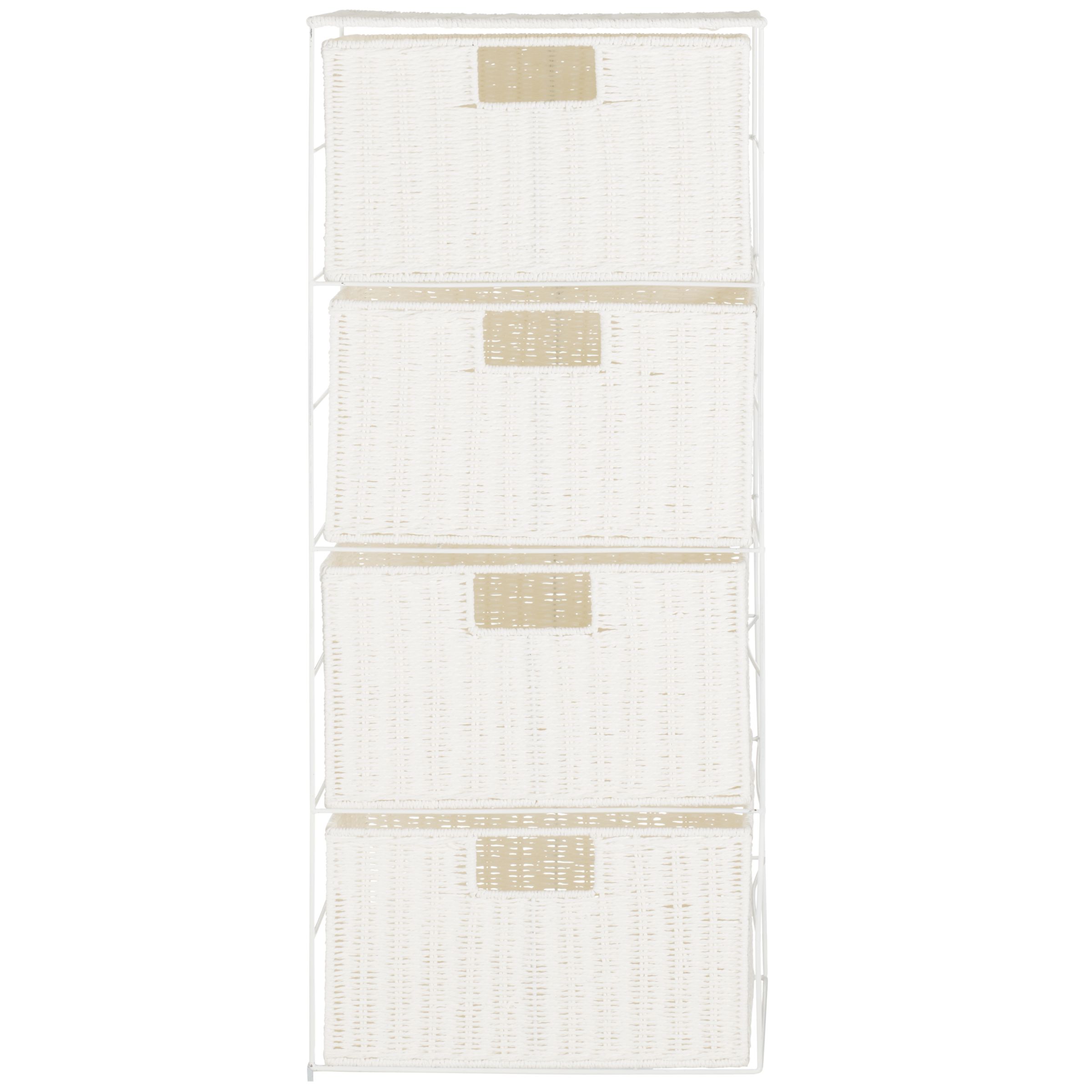 John Lewis Paper Rope 4 Drawer Unit White