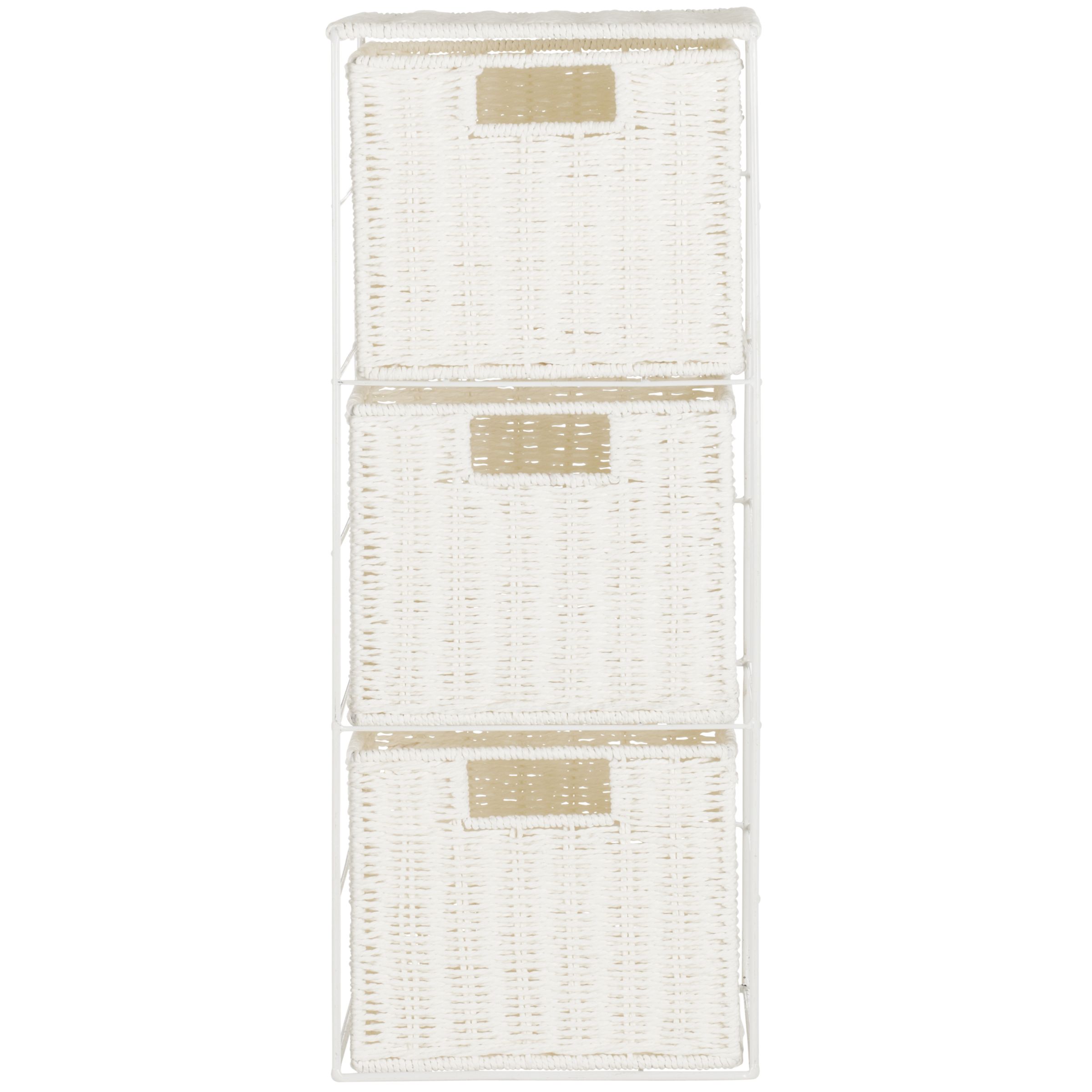 John Lewis Paper Rope 3 Drawer Unit White