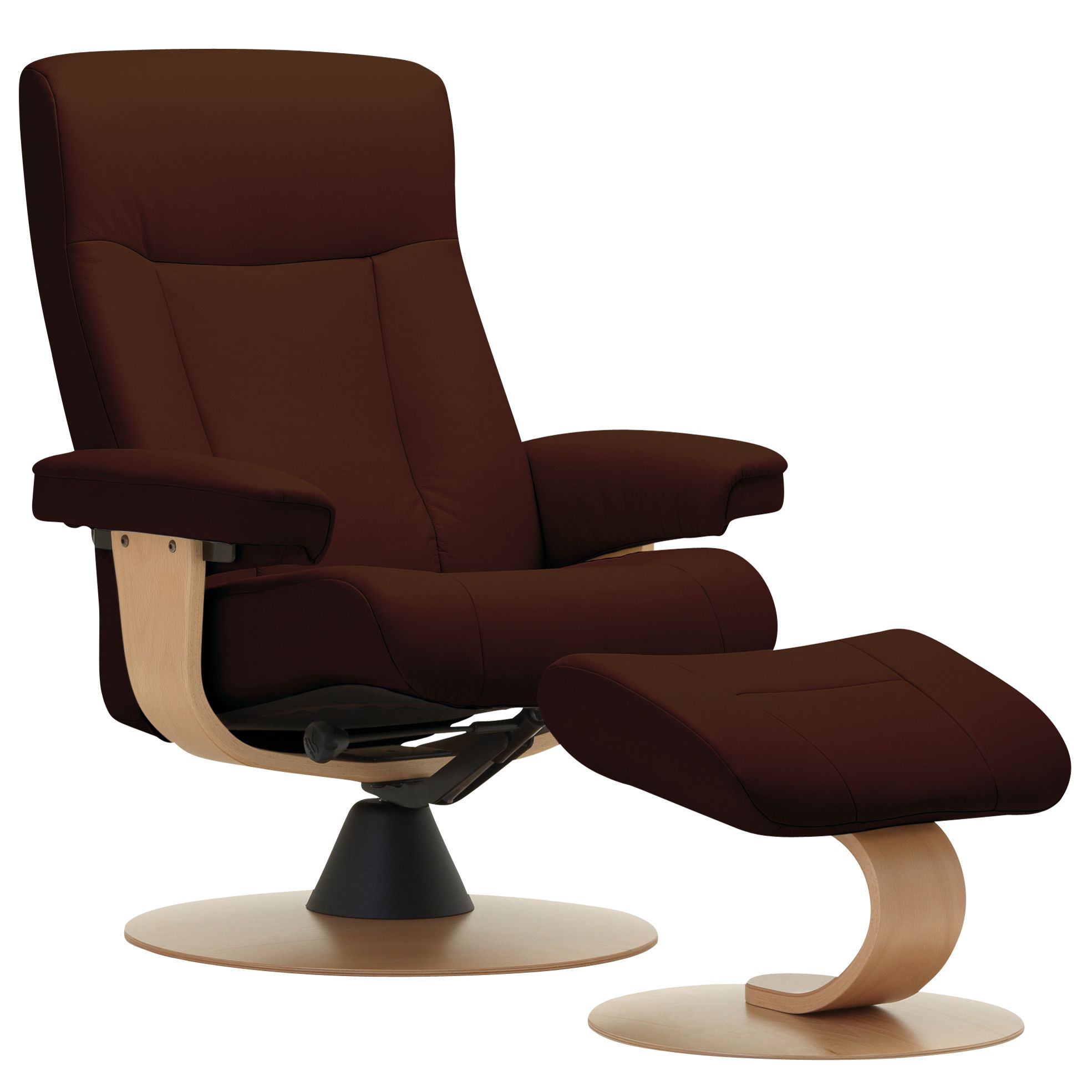 John Lewis Gemini D Base Chair and Footstool, Cacao