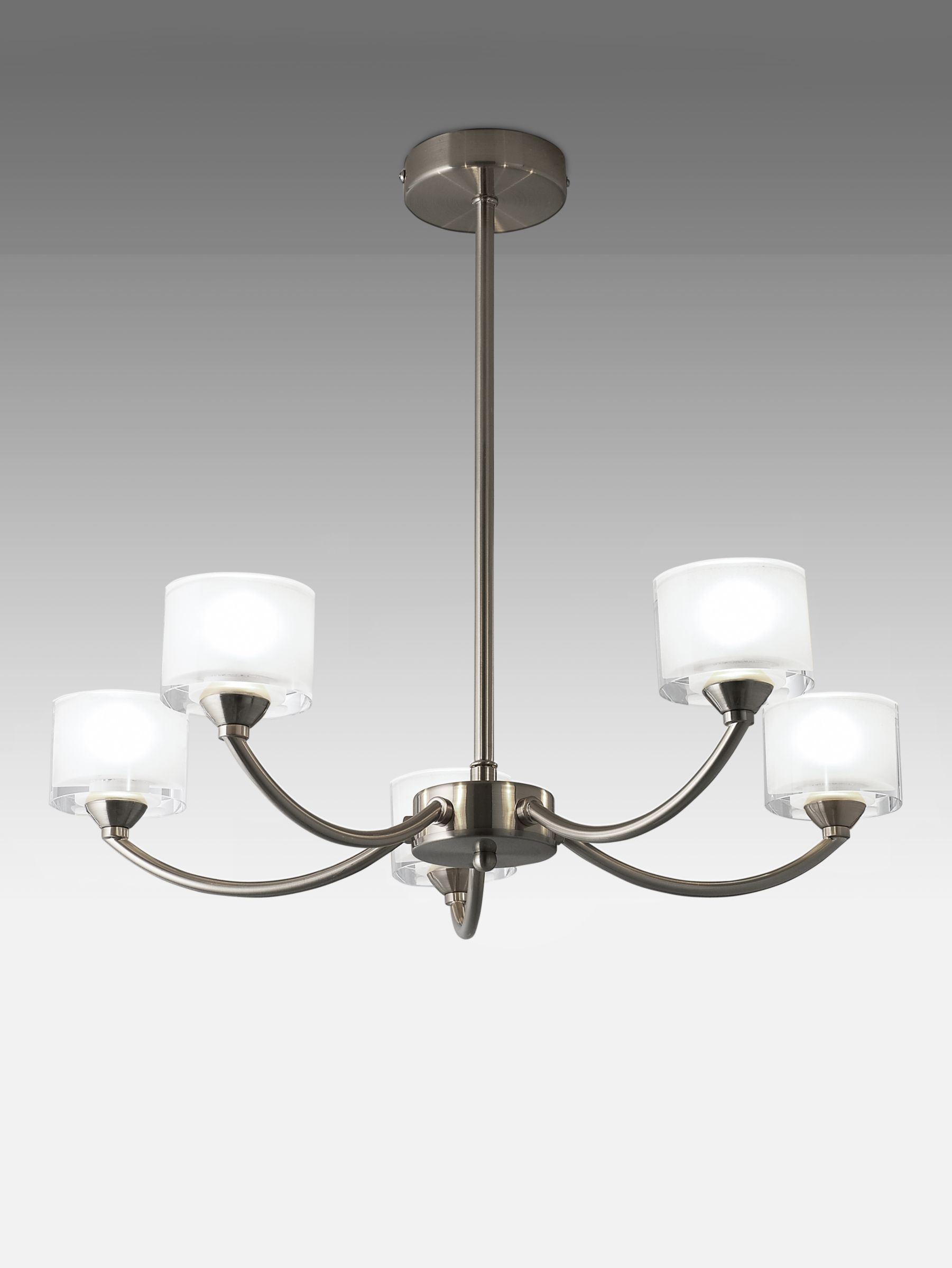 John Lewis Paige Ceiling Light, 5 Arm, Satin