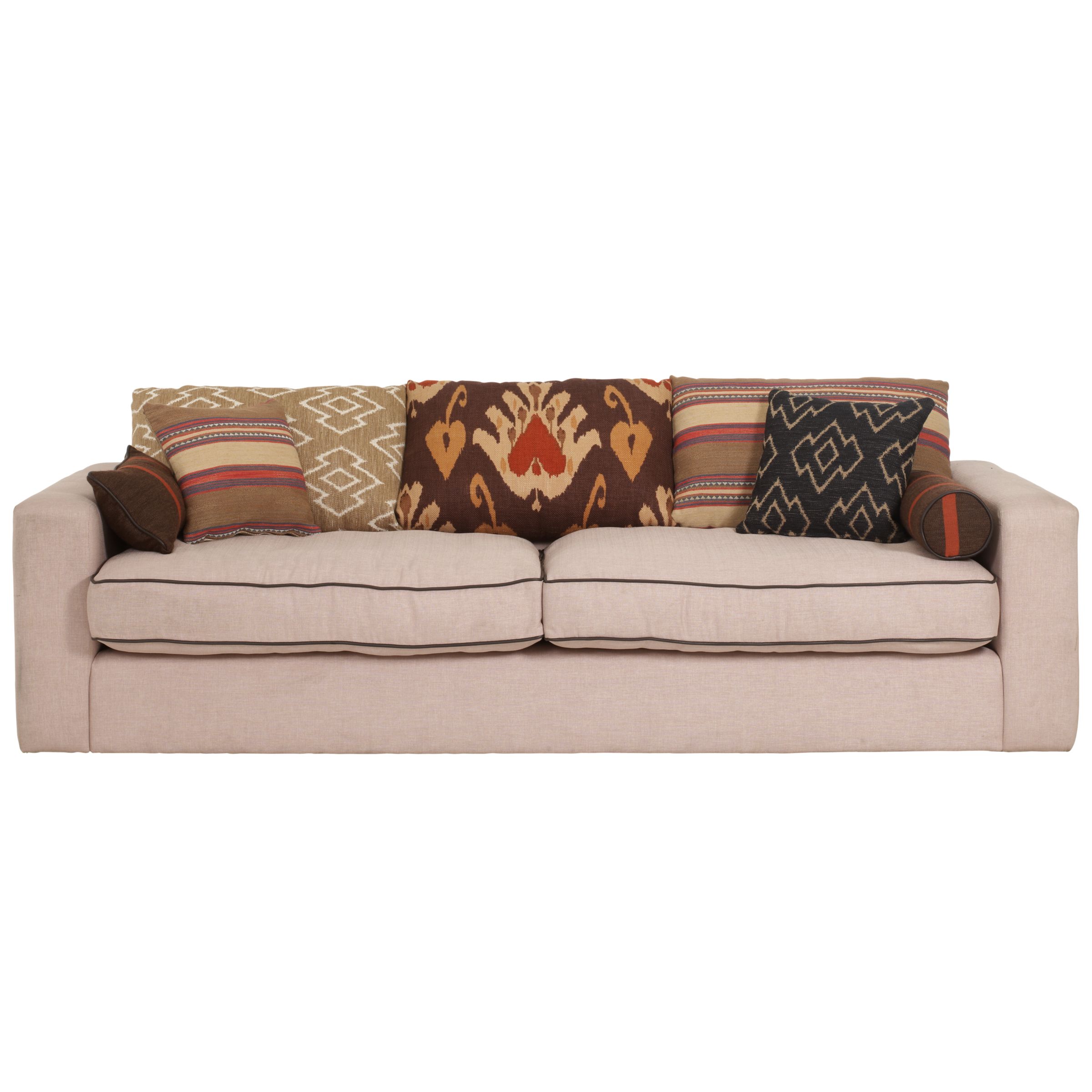 John Lewis Casablanca Grand Sofa, Cream / Black at John Lewis