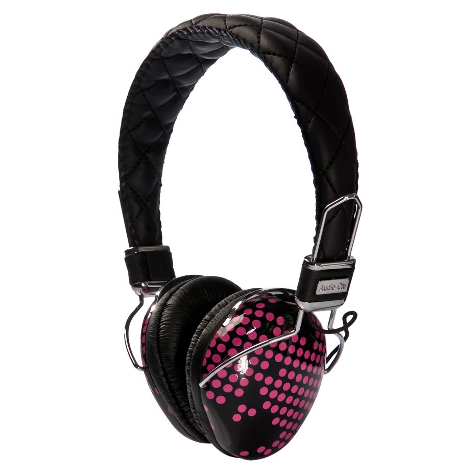 Audio Chi W5 On Ear Headphones Pink Dot