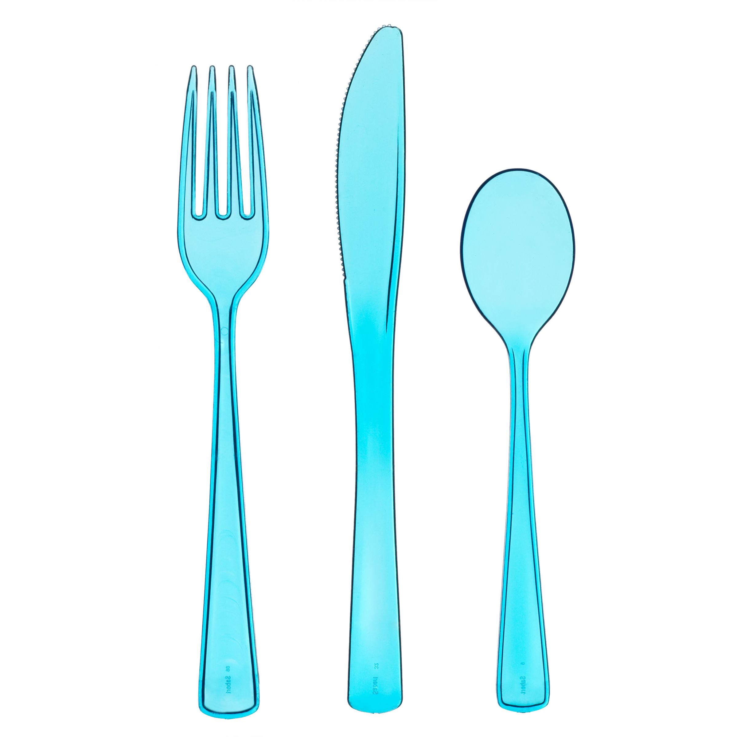 Mozaik Plastic Cutlery Set, Turquoise,18 Pieces