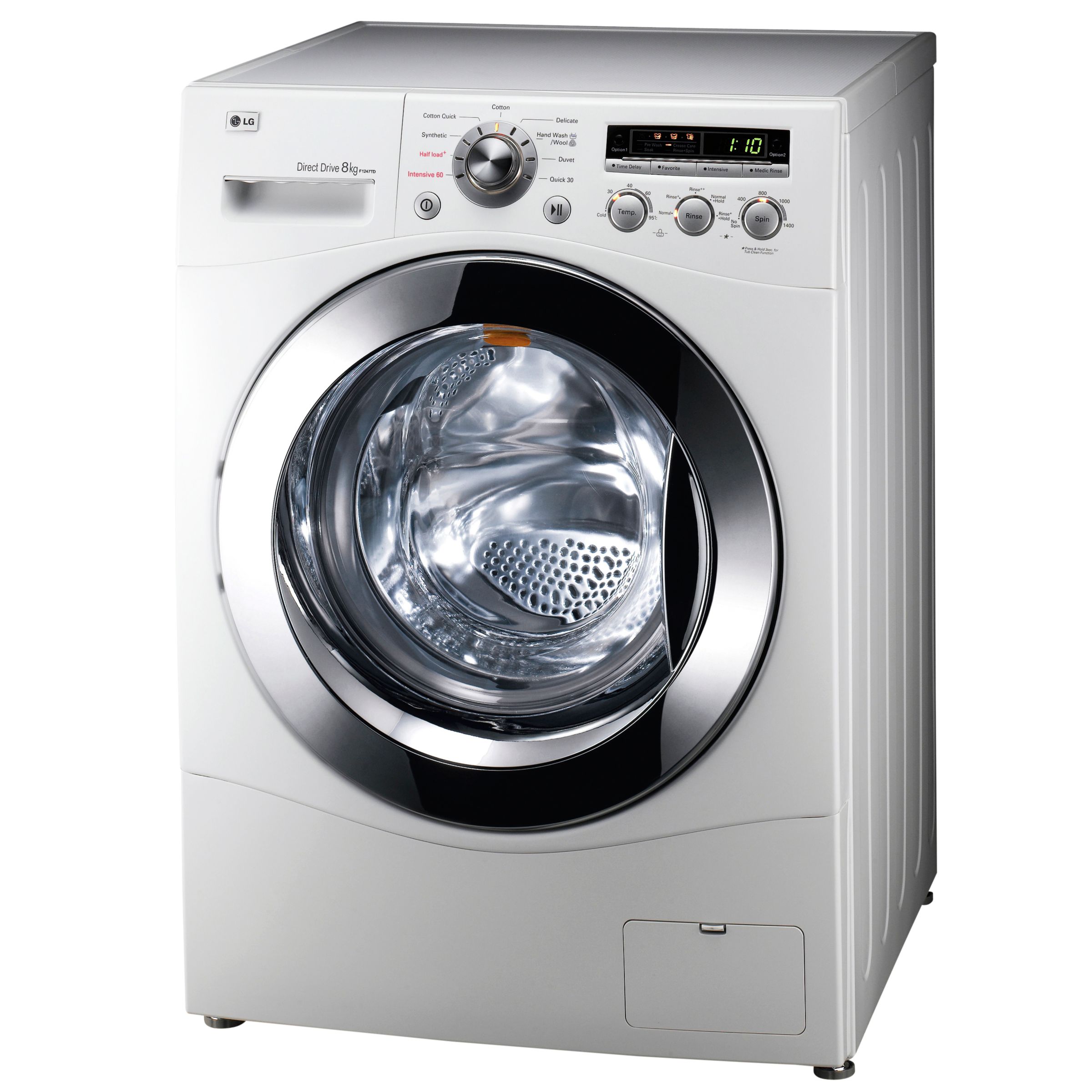 LG F1247TD Washing Machine, White at John Lewis