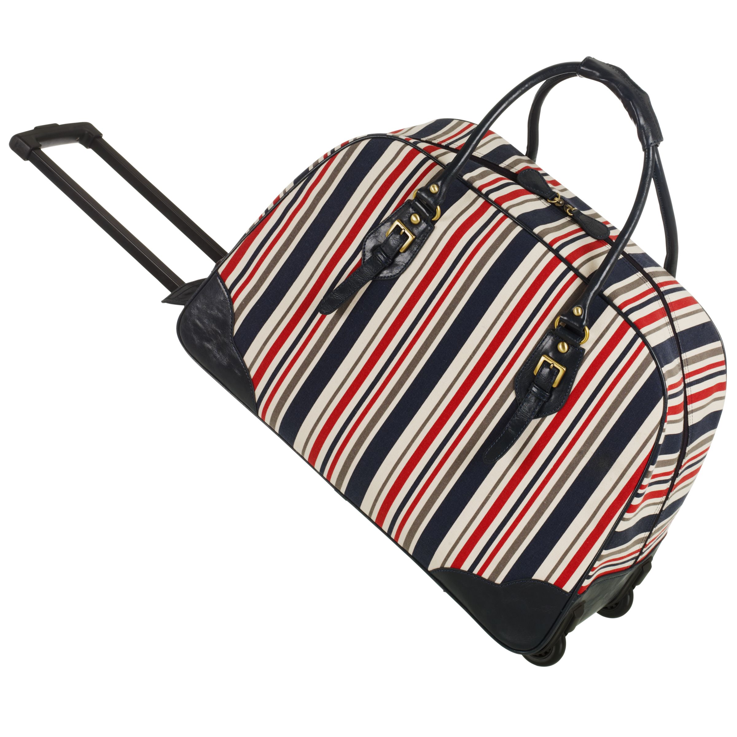 John Lewis Catrin Stripe Wheeled Travel Bag, Multicoloured