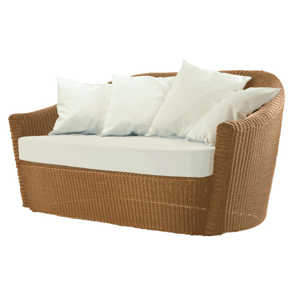 Barlow Tyrie Dune 2 Seat Outdoor Sofa, Straw / White Sand, width 162cm