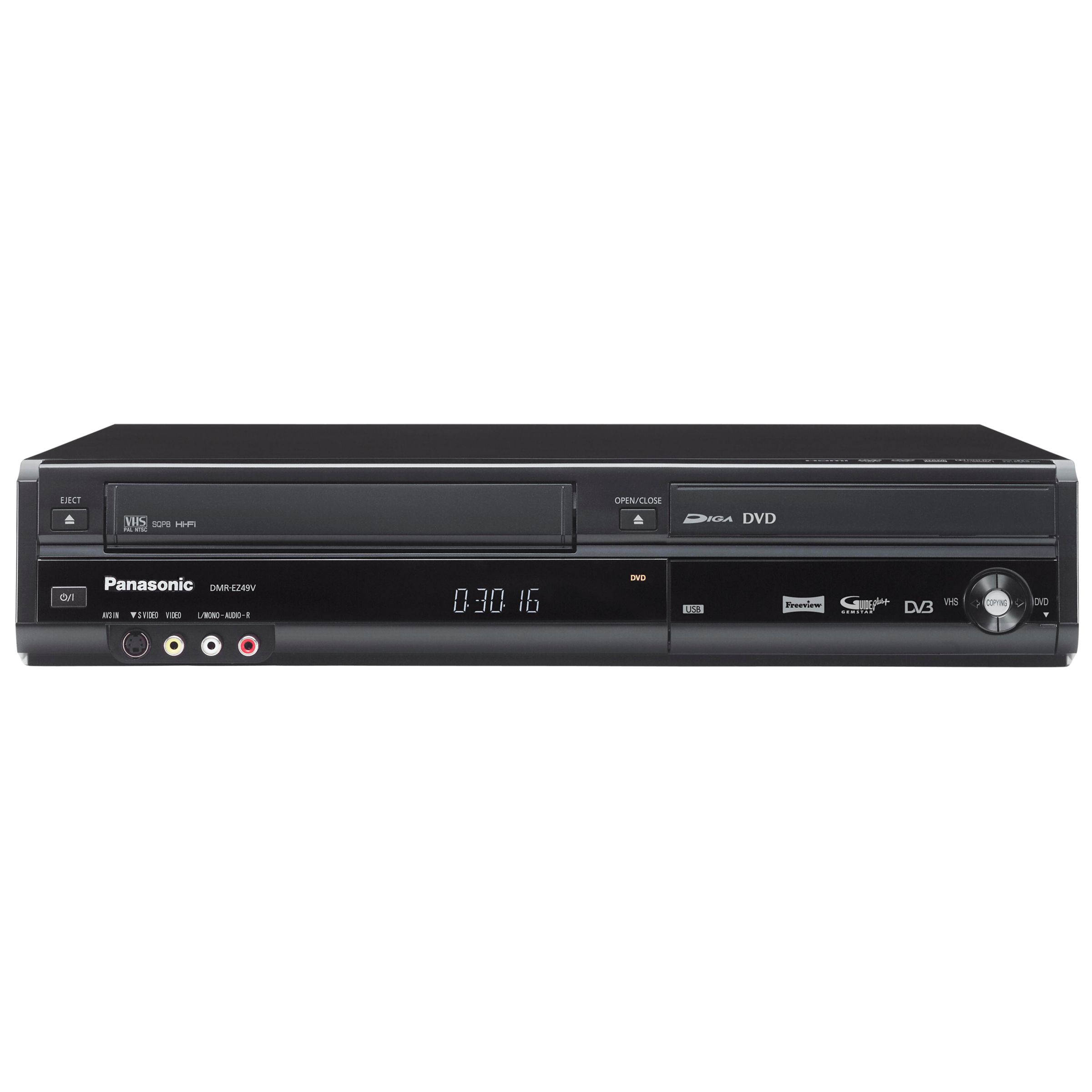 Panasonic DMR-EZ49V VCR/DVD Freeview Recorder/Digital Receiver at John Lewis