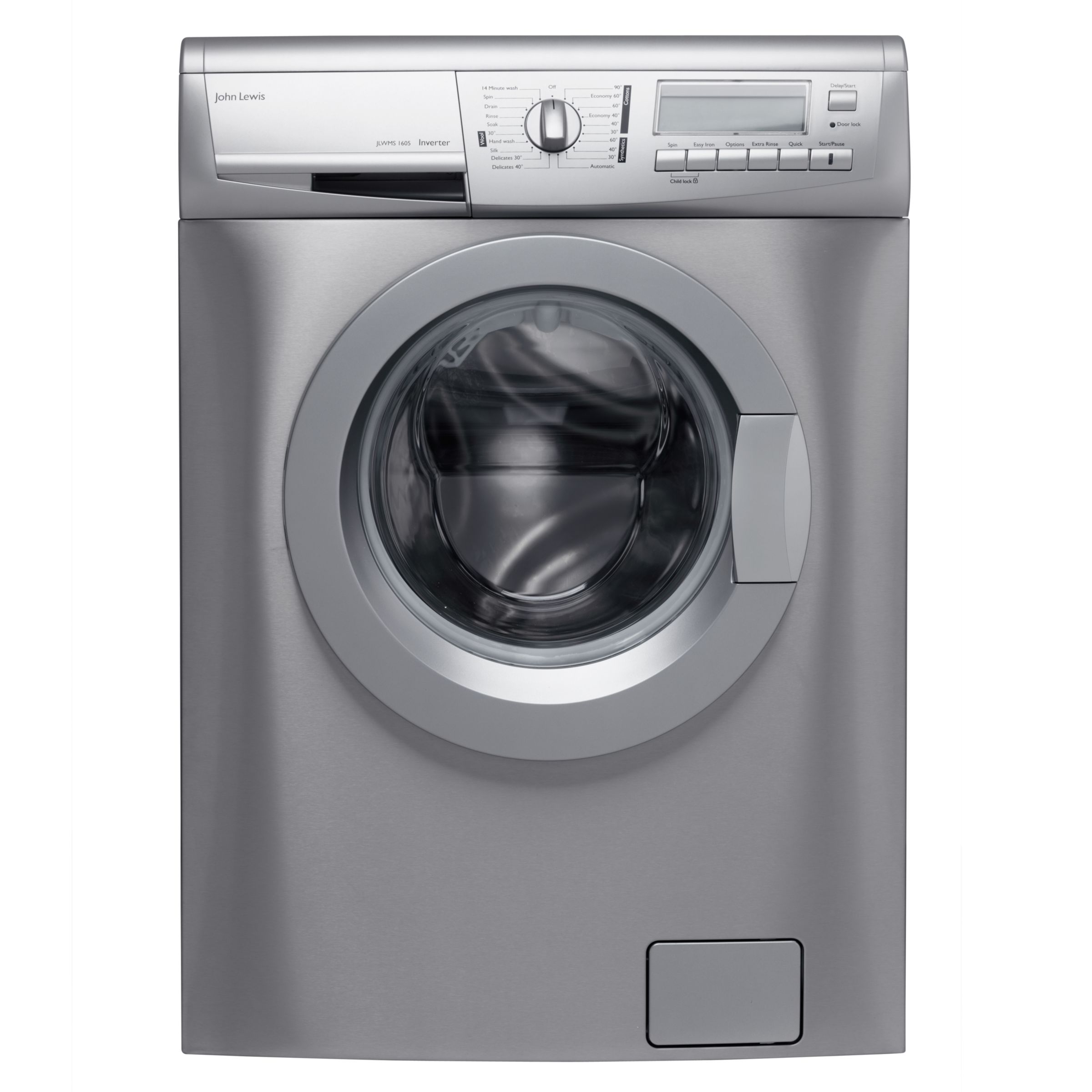 John Lewis JLWMS1605 Washing Machine, Stainless Steel at John Lewis