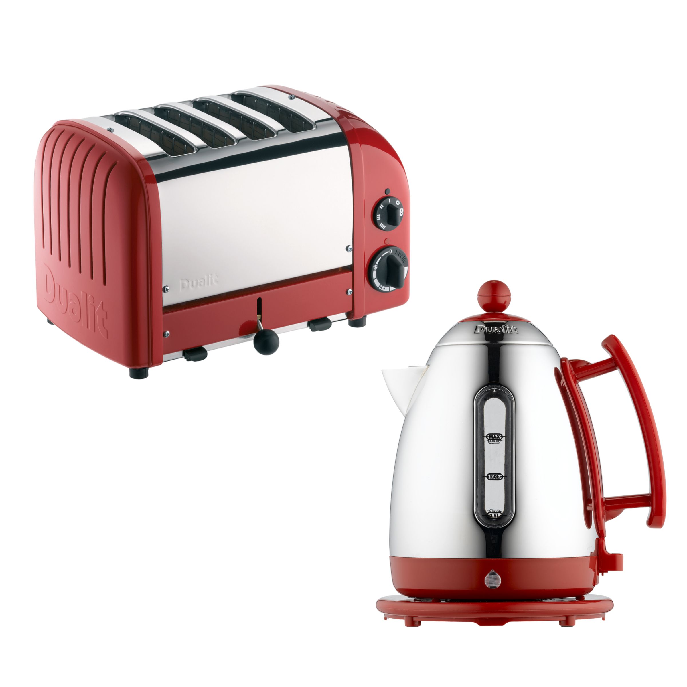 Dualit 72401 Kettle and NewGen Toaster, 4-Slice, Red at John Lewis