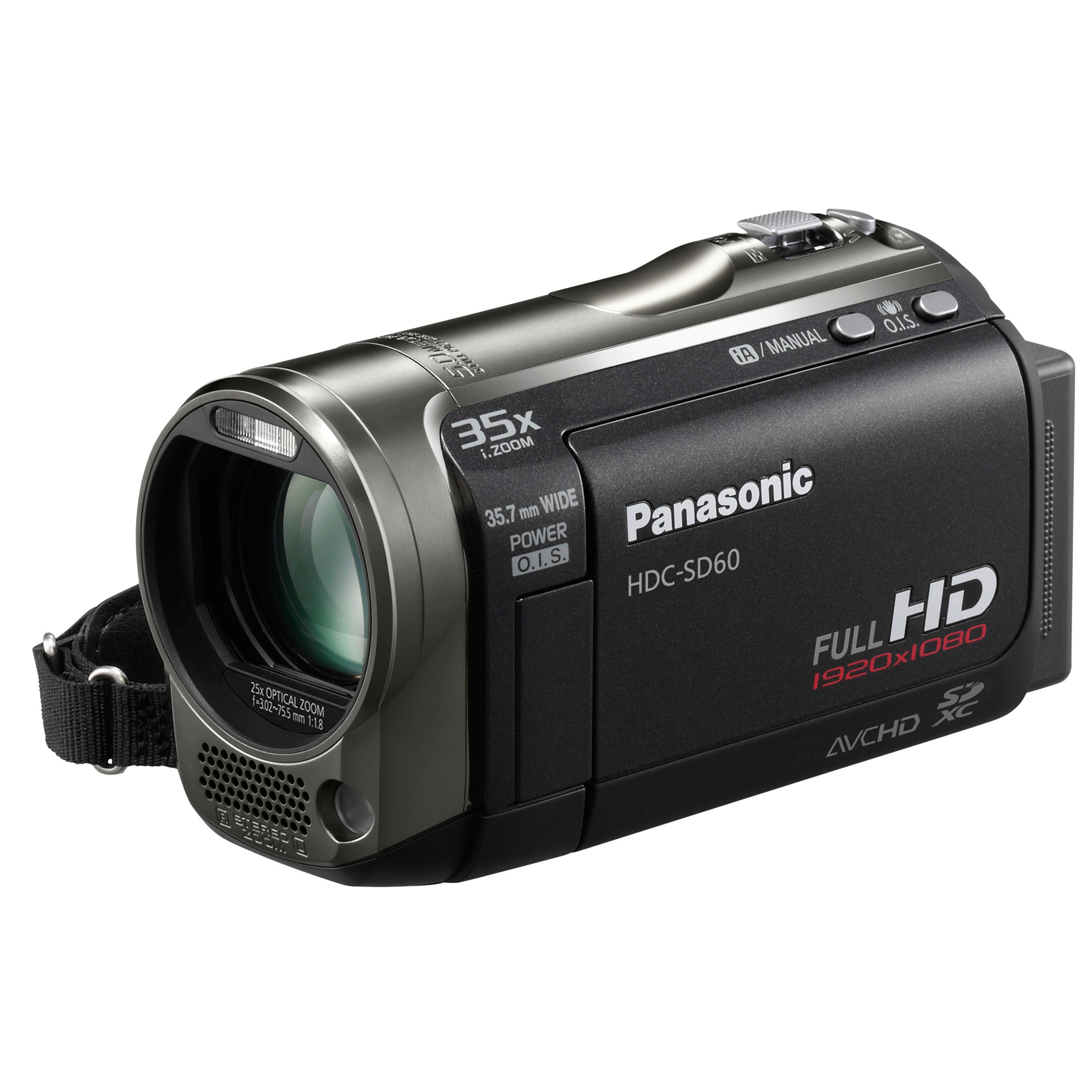 Panasonic HDC-SD60EB-S SD Camcorder, Black at John Lewis