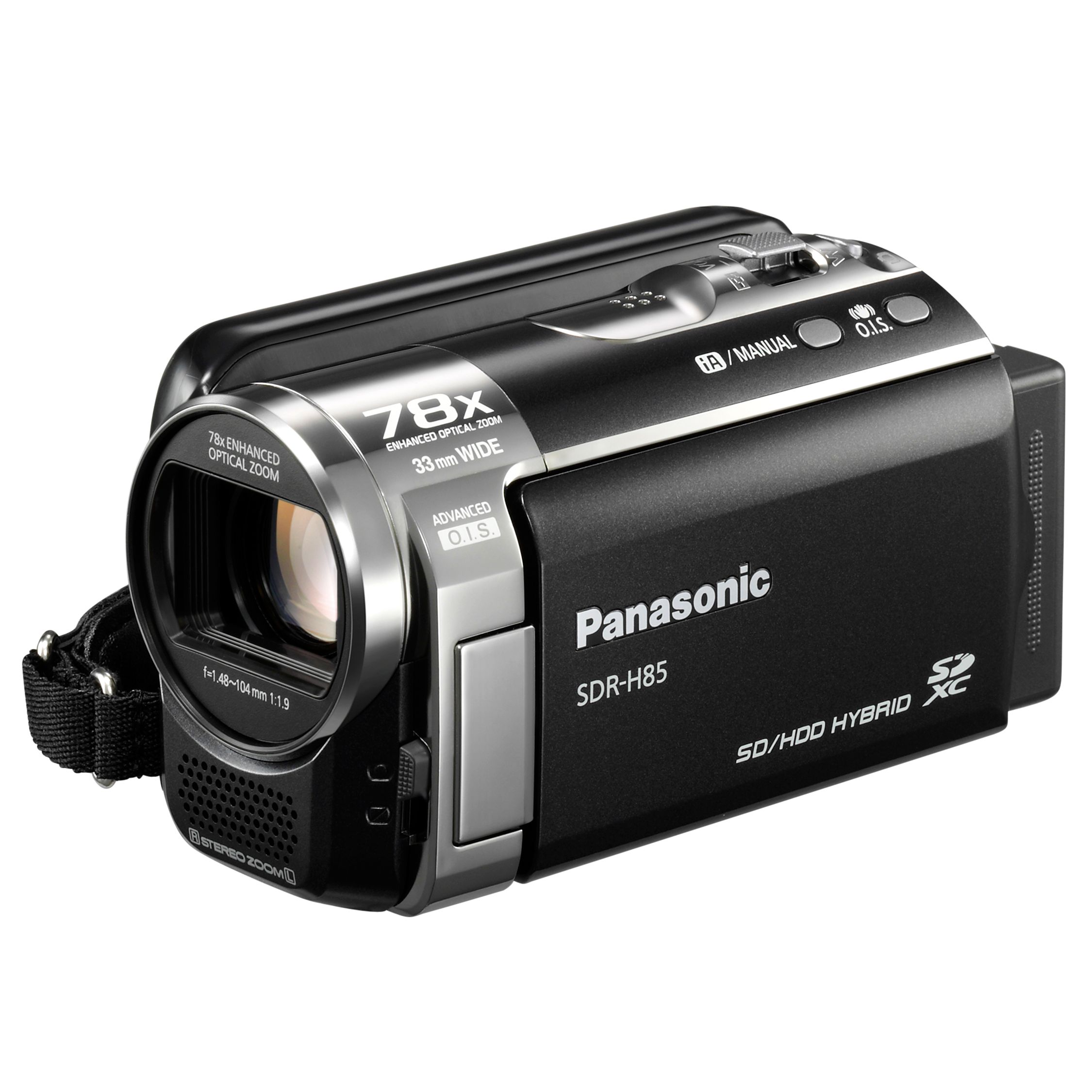 Panasonic SDR-H85EB-S 80GB Hard Drive SD Camcorder at John Lewis