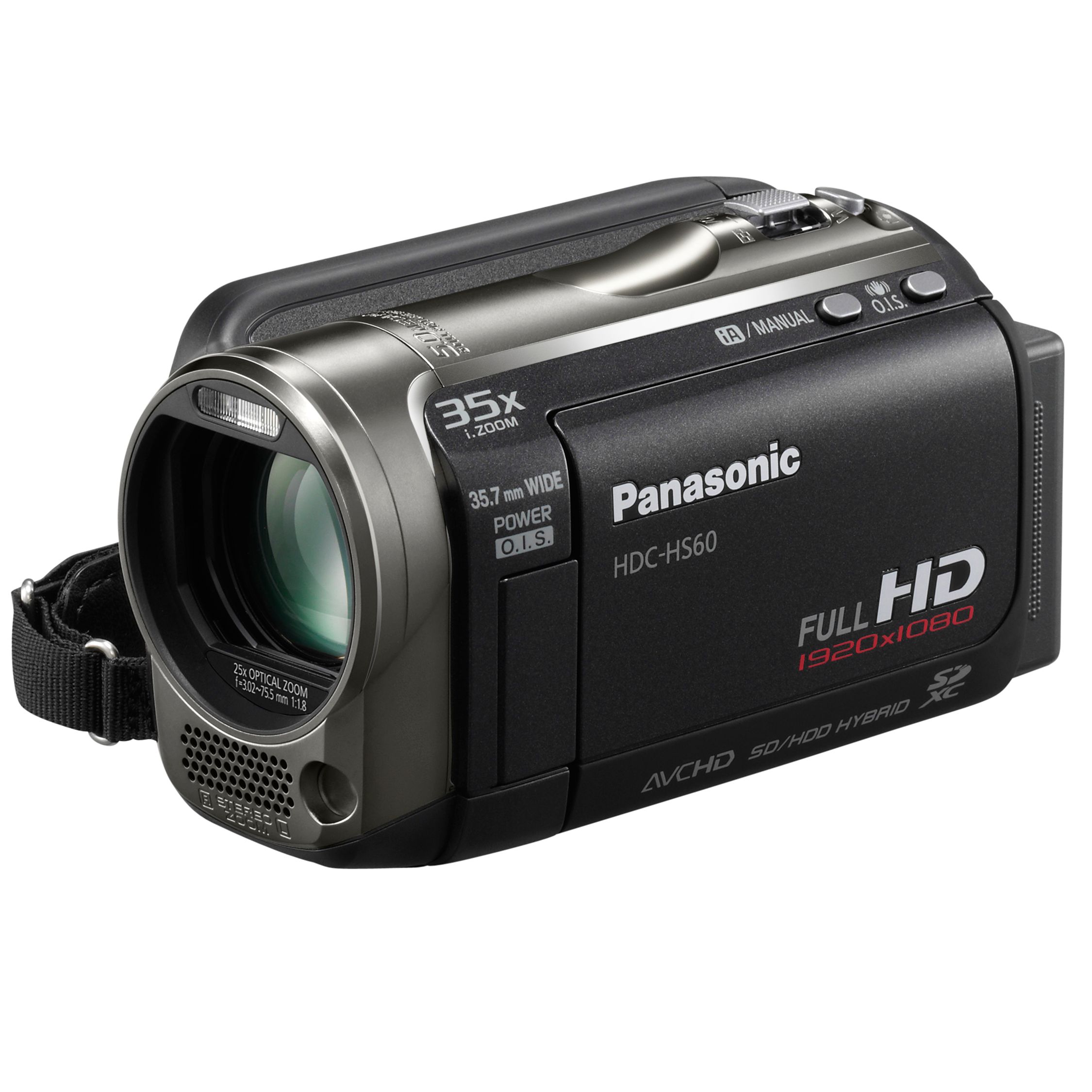 Panasonic HDC-HS60EB-K 120GB Hard Drive SD Camcorder, Black at John Lewis