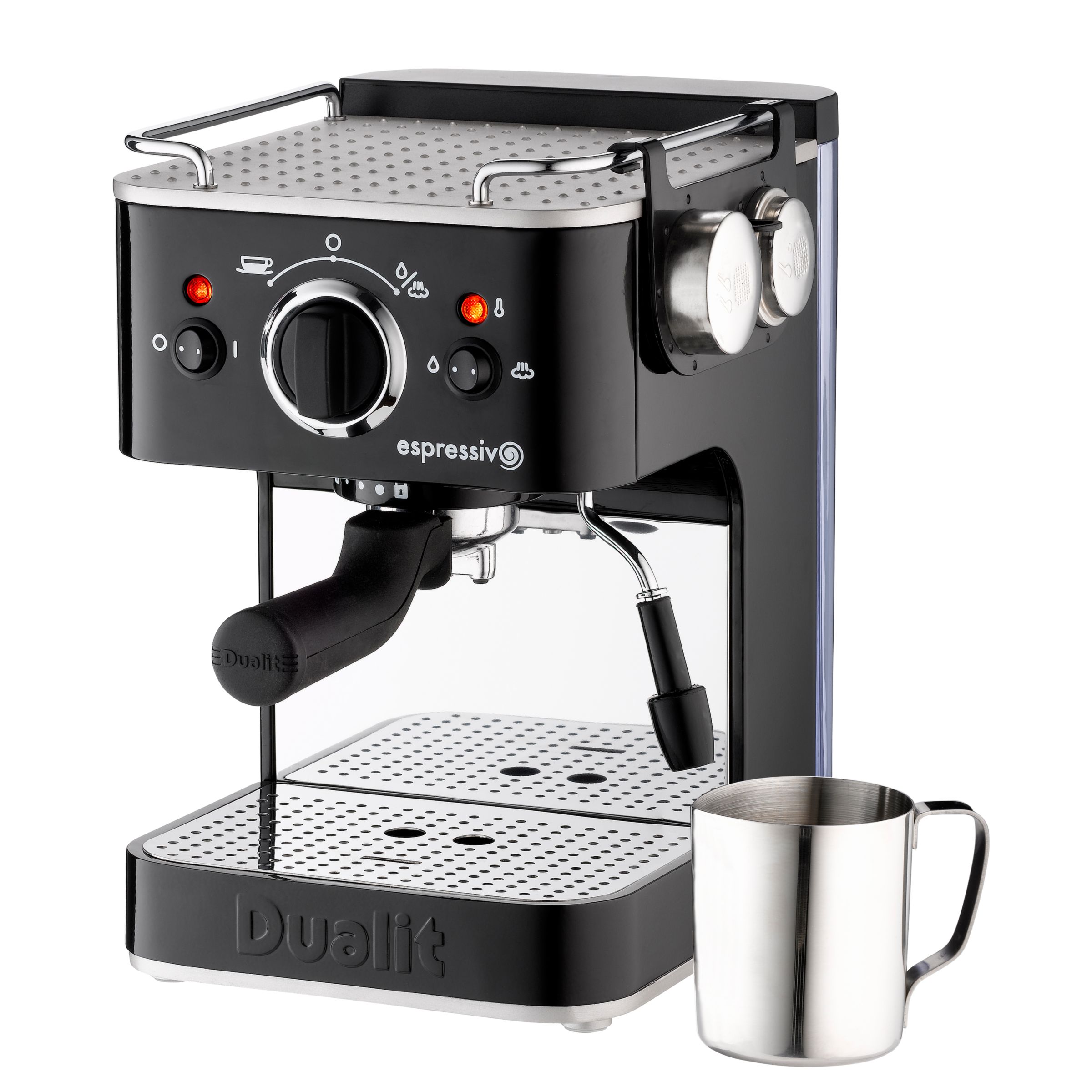 Dualit Espressivo 79005 Coffee Machine, Black with Frothing Jug at JohnLewis