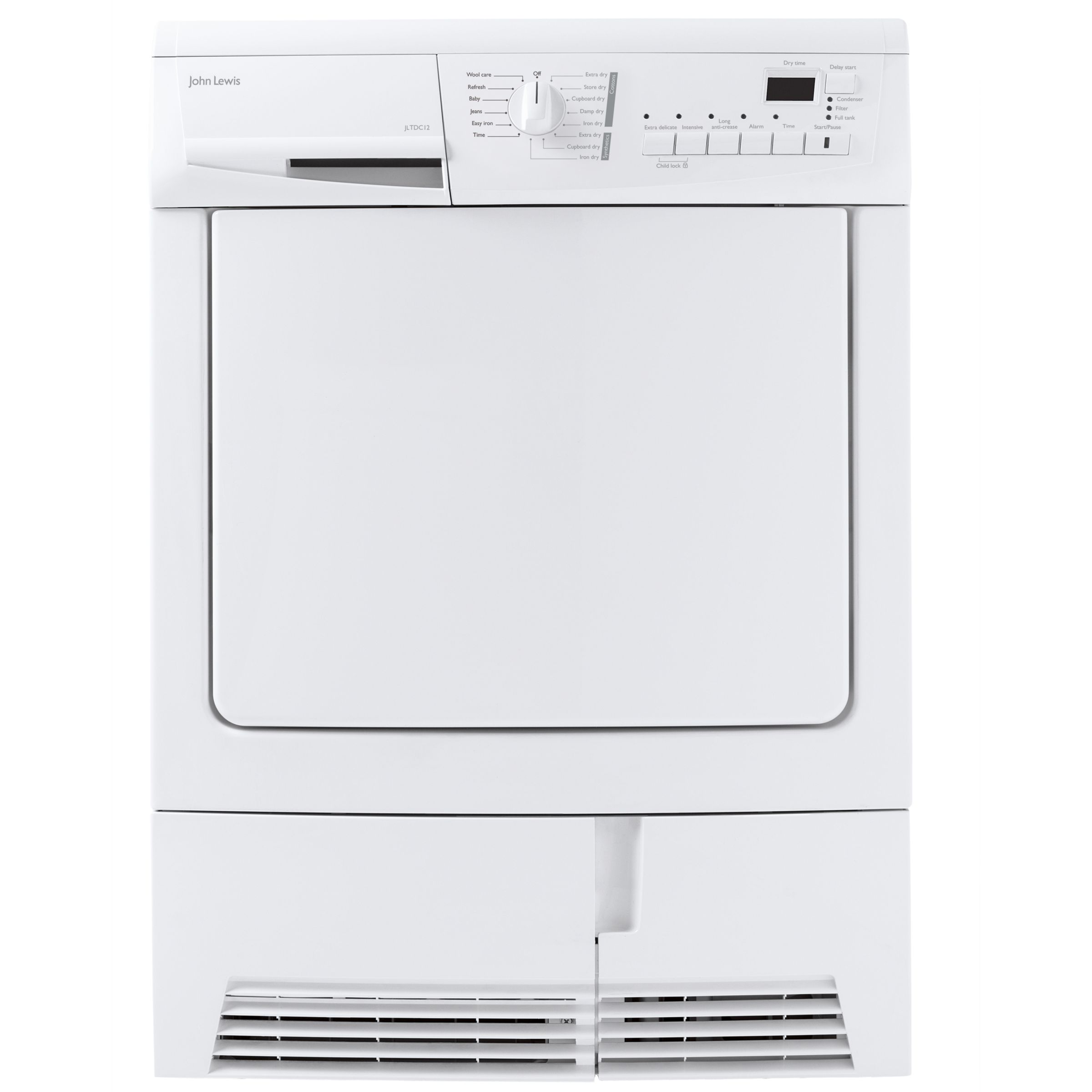 John Lewis JLTDC12 Condenser Sensor Tumble Dryer, White at John Lewis