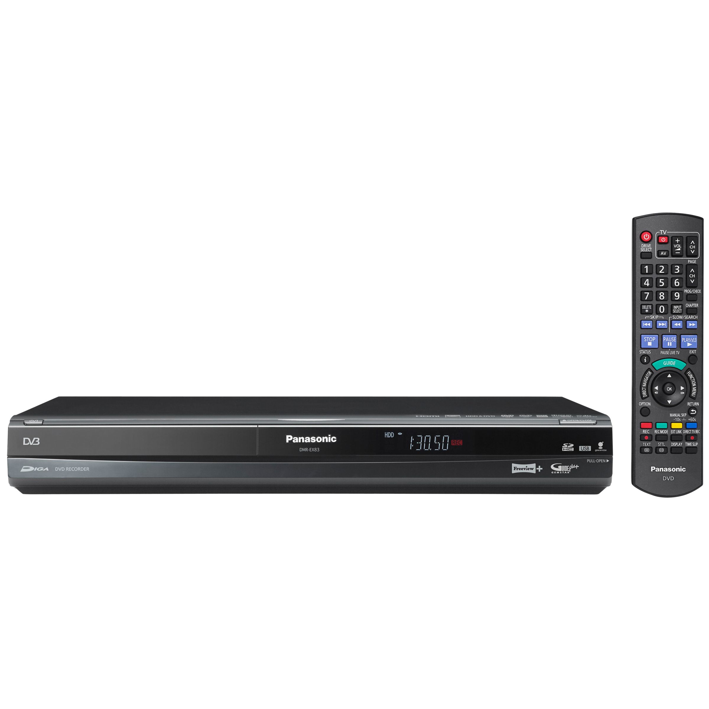 Panasonic DMR-EX83-EBK DVD/HDD 250GB Digital Recorder at JohnLewis