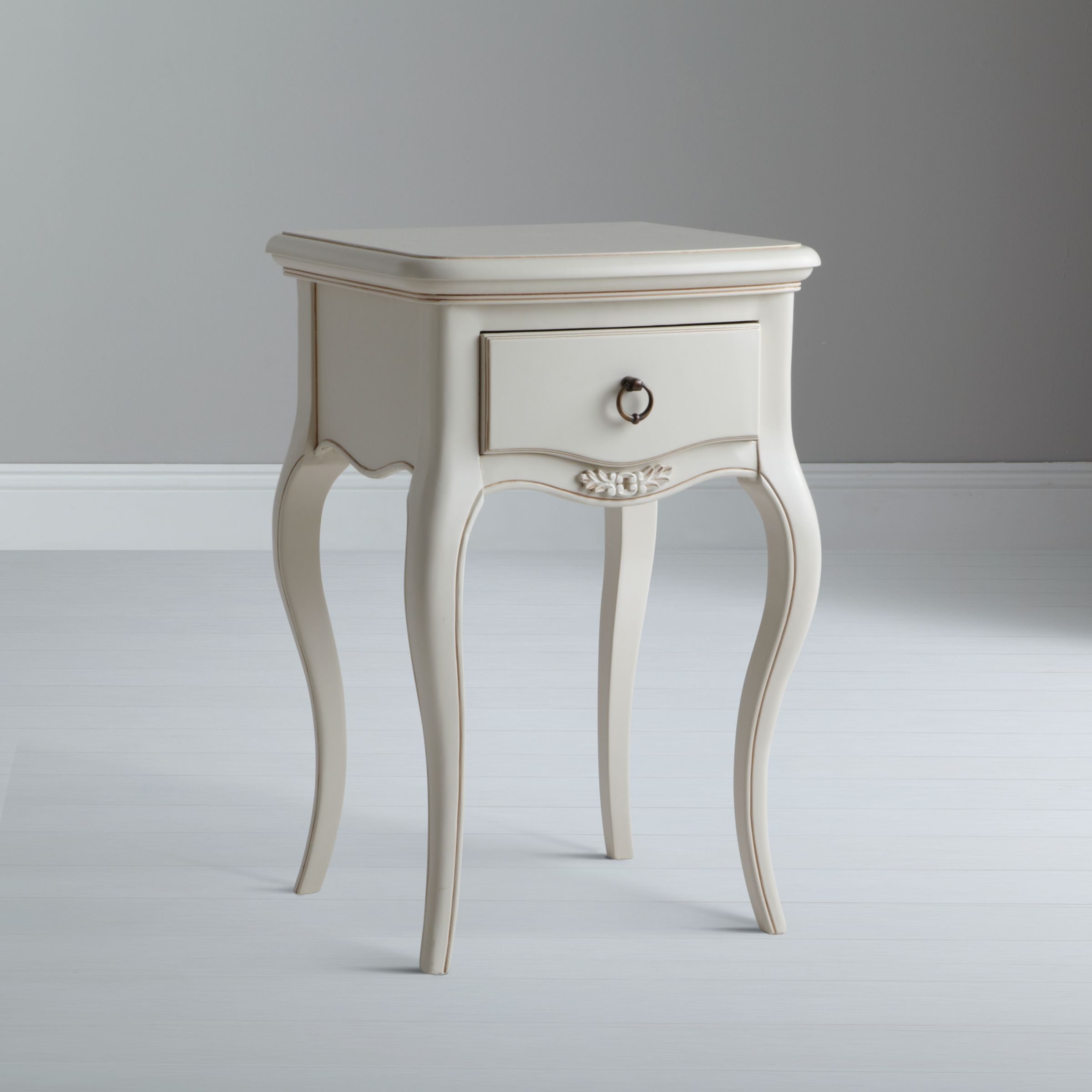 John Lewis Sophia 1 Drawer Bedside Table, Ivory at John Lewis