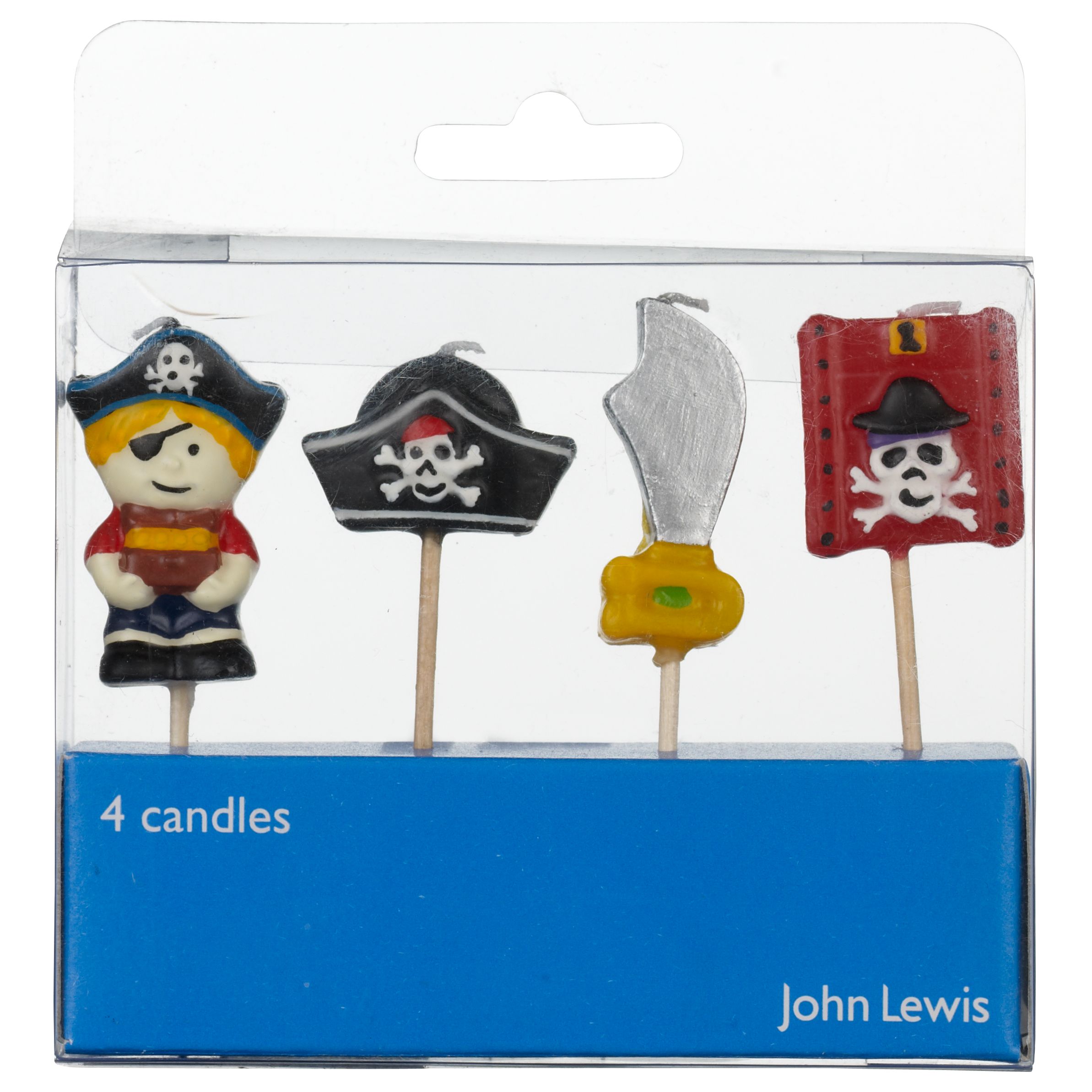 John Lewis Pirate Candles, Pack of 4