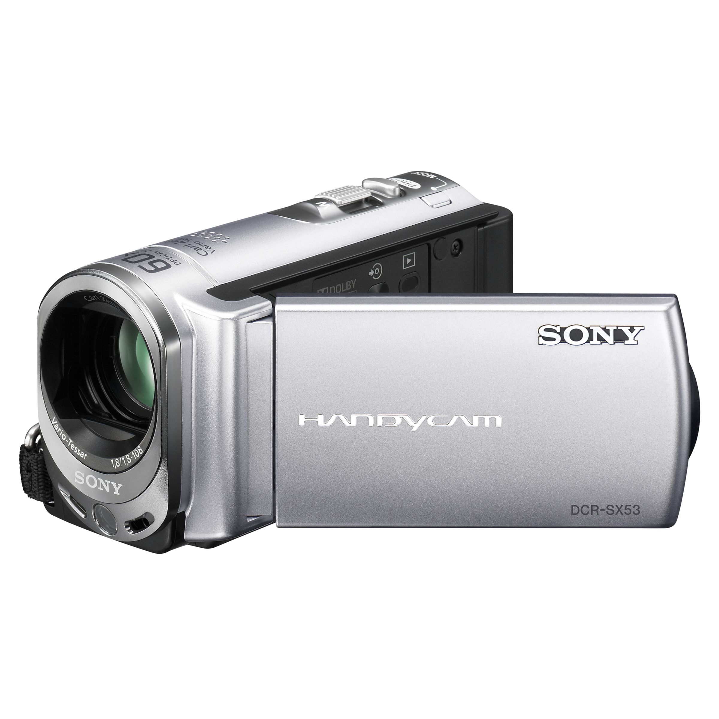 Sony DCR-SX53ES Flash Memory/Memory Stick Camcorder, Silver at John Lewis